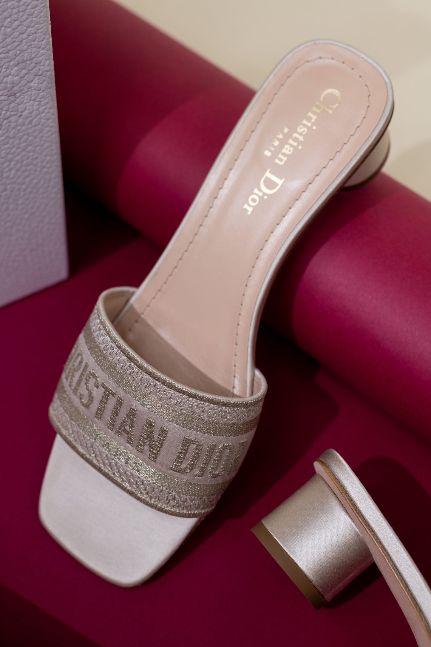 Dior Dway Sandals in Pale Gold