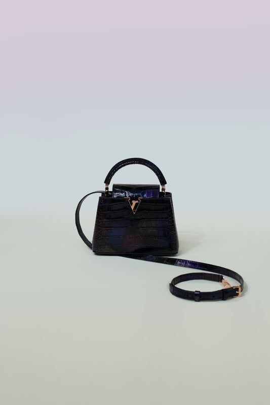 حقيبة لويس فيتون ميني كابوسين بنقشة التمساح والألعاب النارية