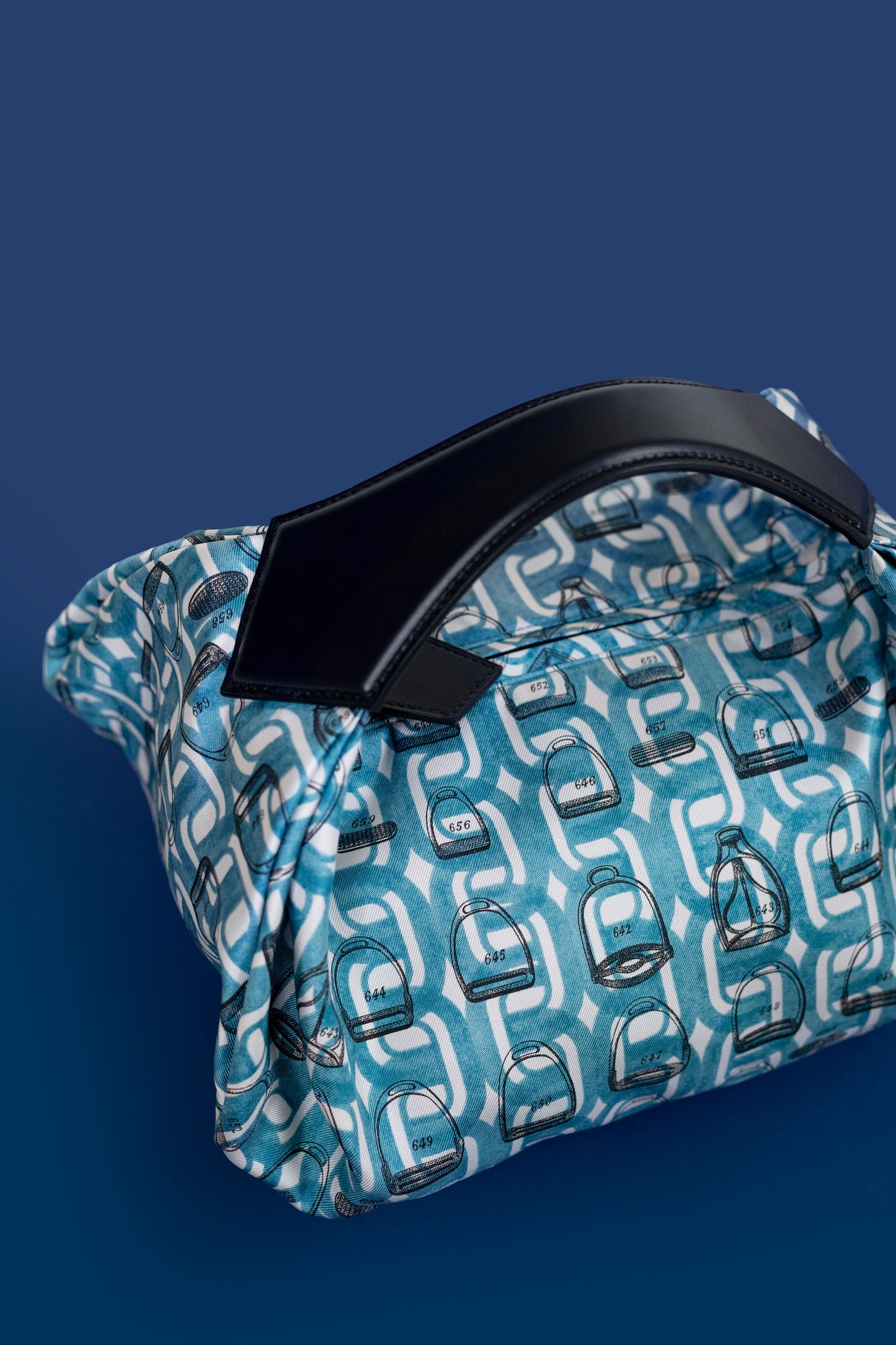 Hermès Balusoie Silk Bleu Saint Bag