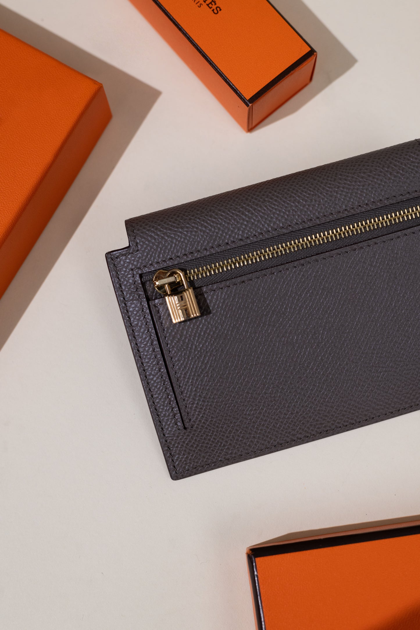 Hermès Kelly Pocket Card Holder in Etain