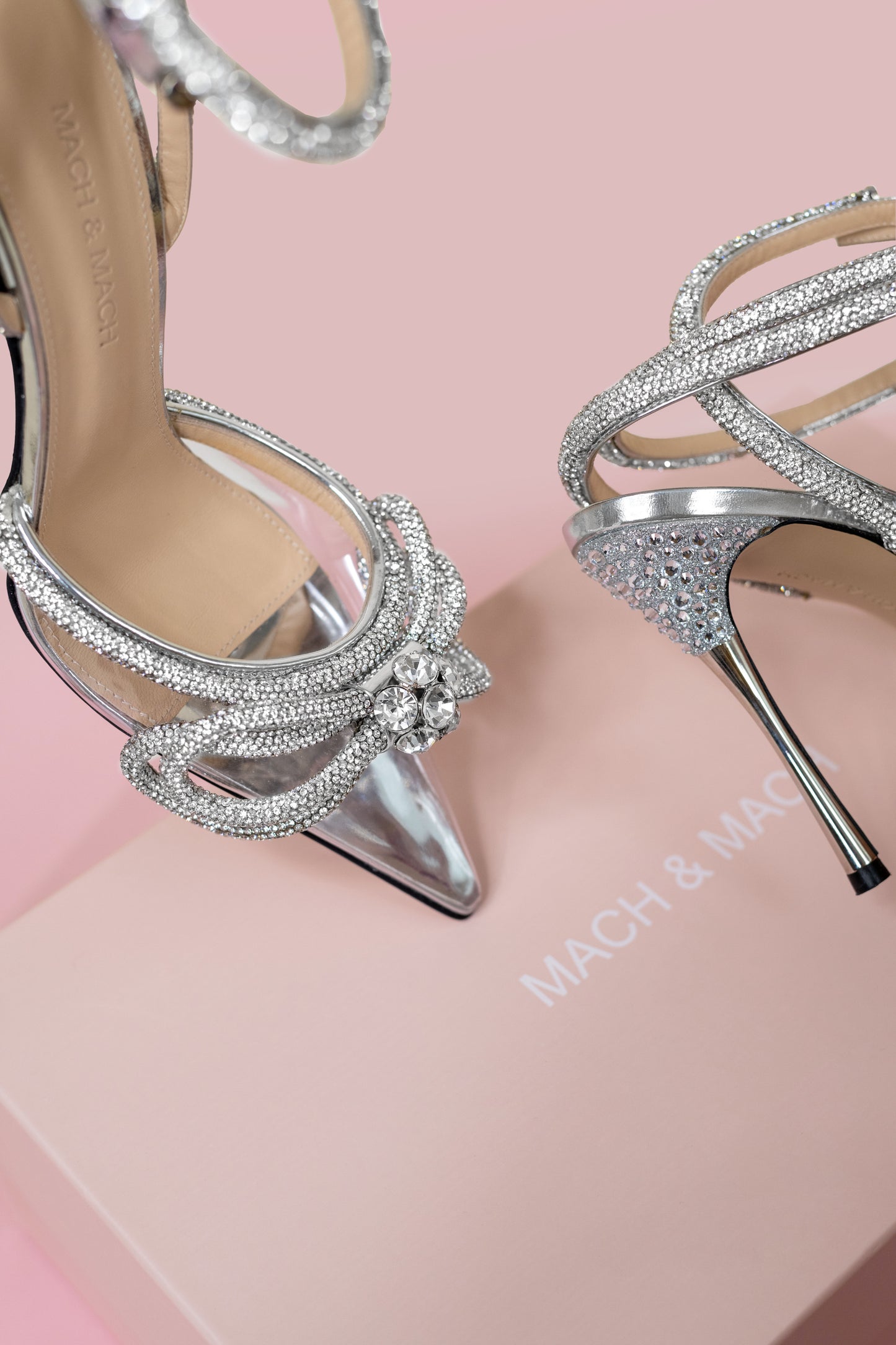 Mach & Mach Clear PVC Double Bow Crystal Pumps