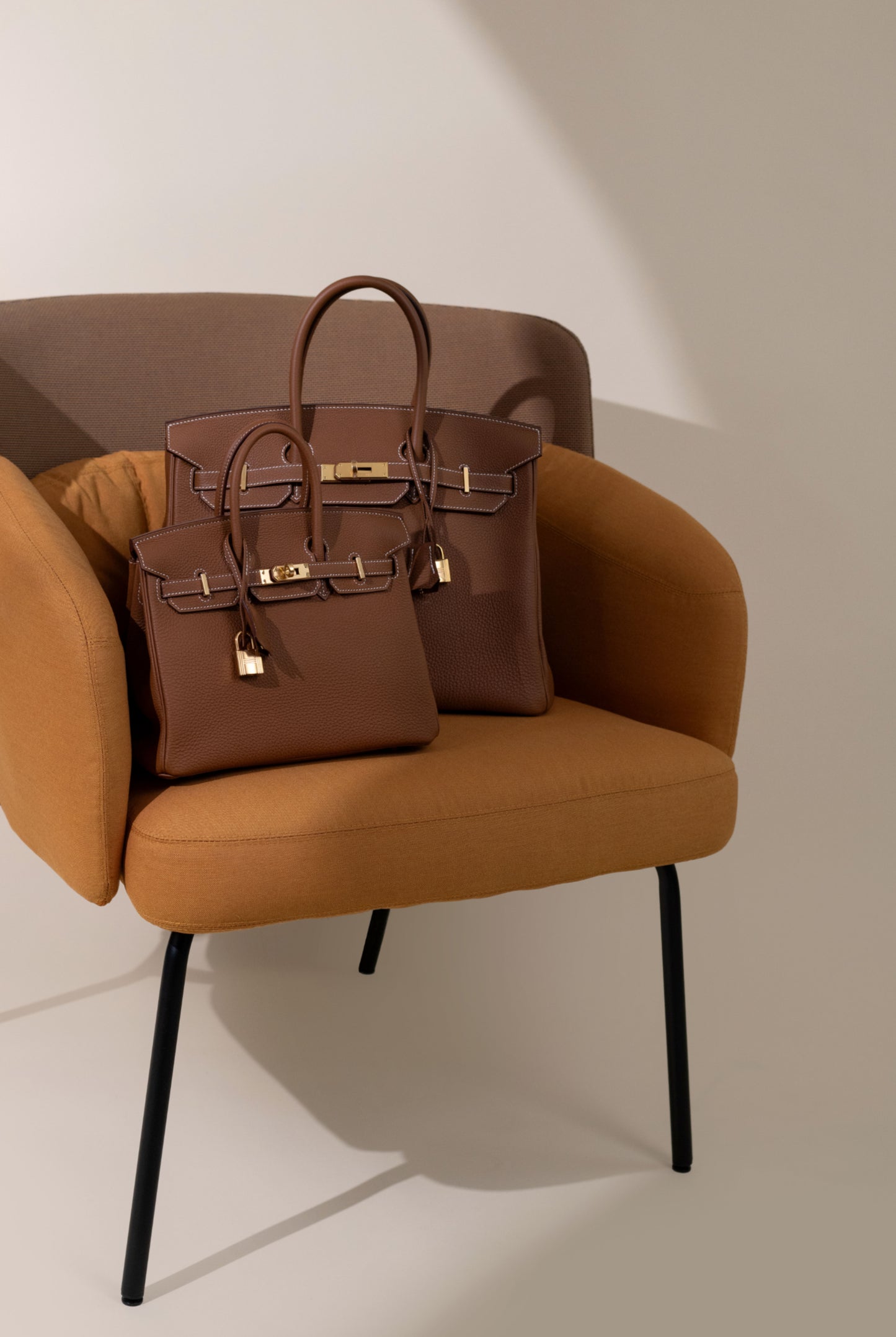 Hermès Birkin 30 & 25 Togo in Gold with GHW