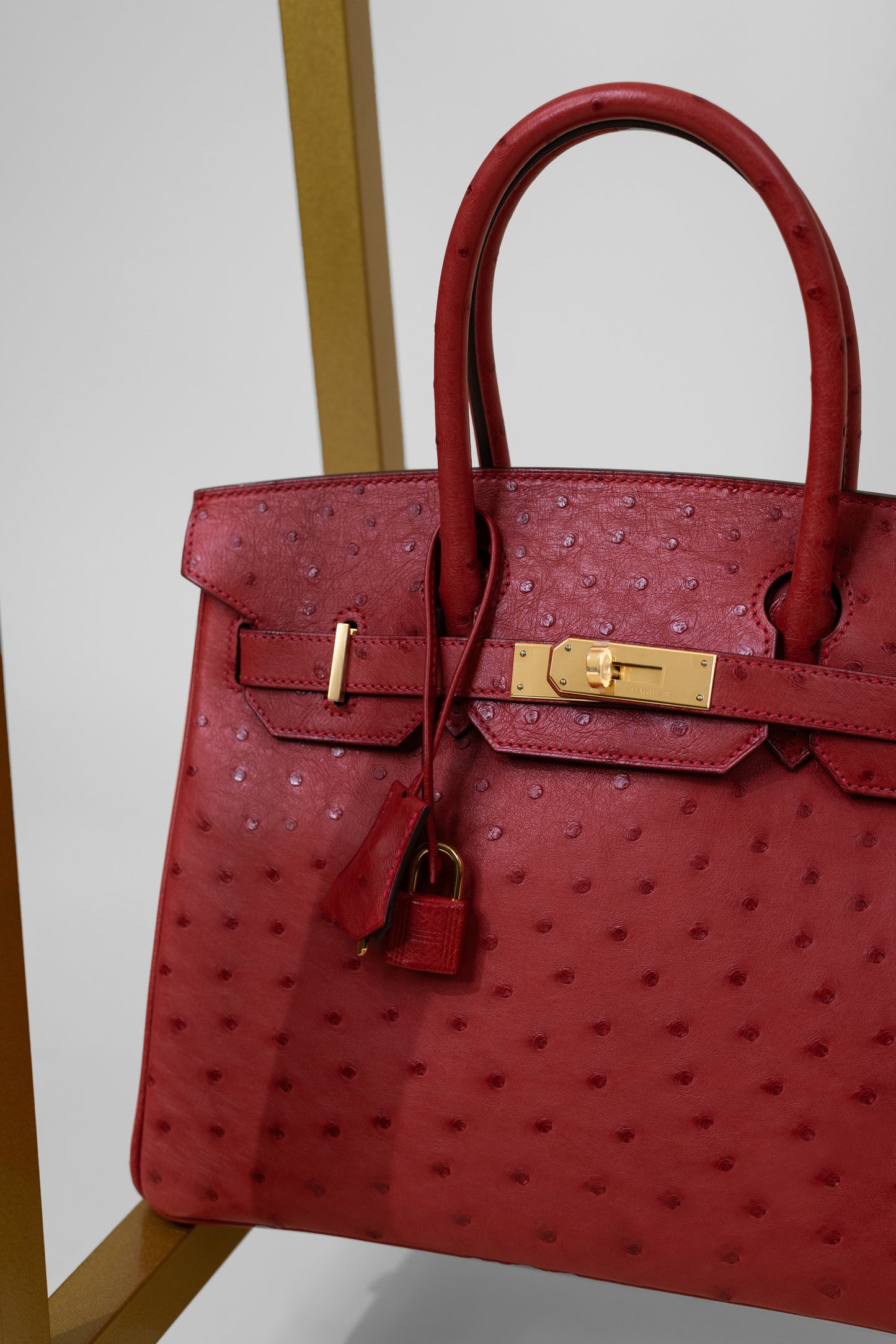 Hermès Birkin 30 Ostrich in Rouge Vif GHW