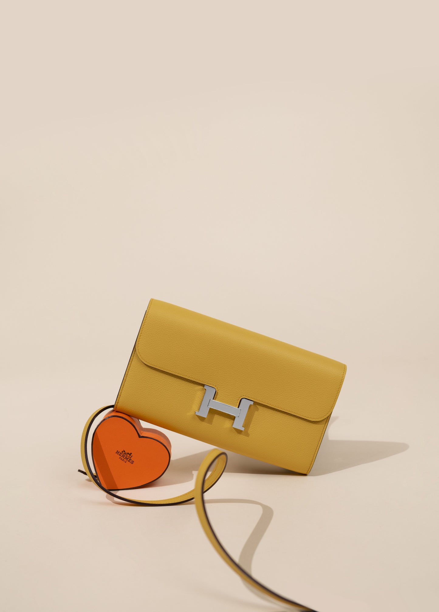 Hermès Constance To Go Wallet Evercolor Sun PHW