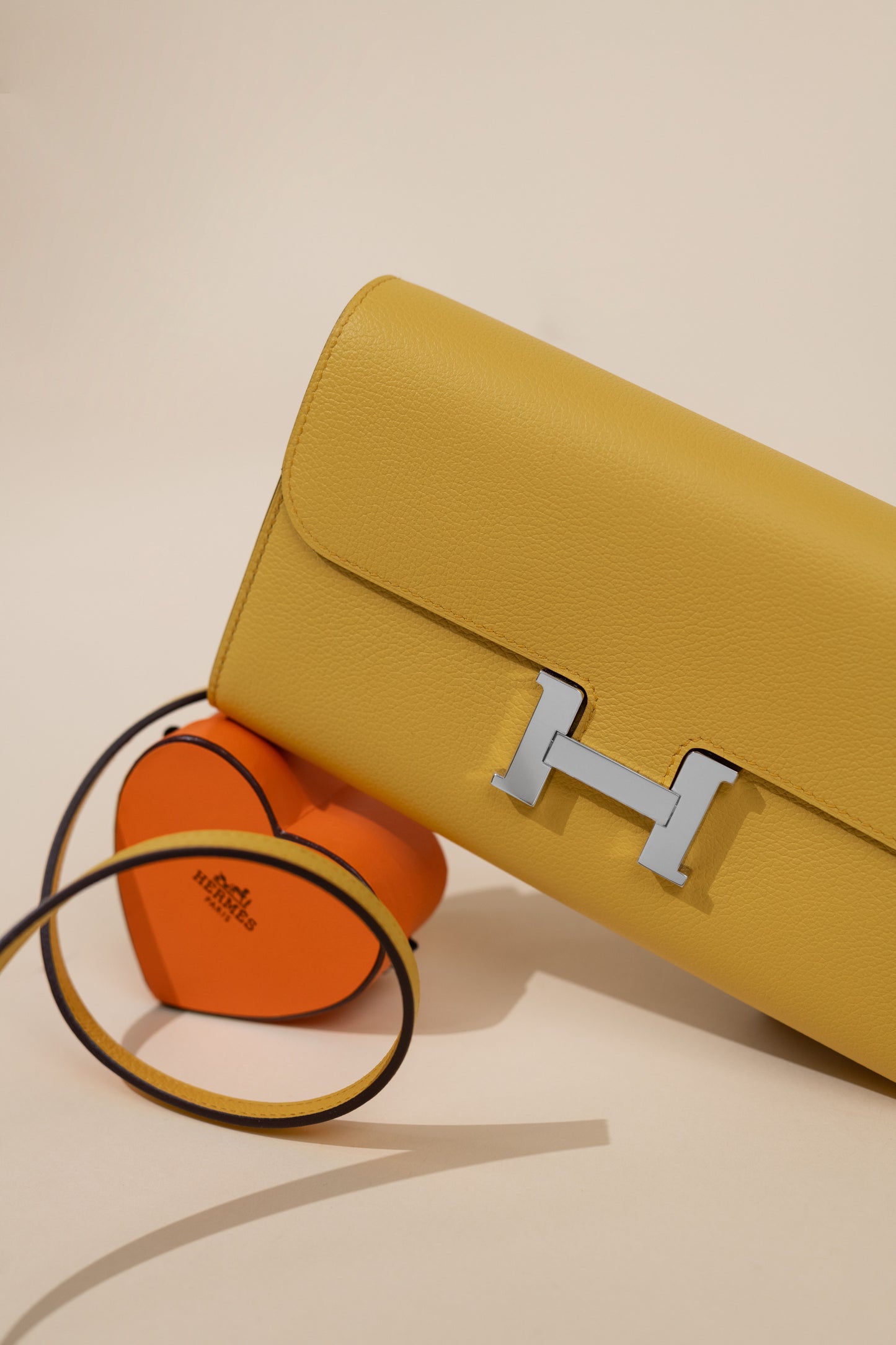 Hermès Constance To Go Wallet Evercolor Sun PHW