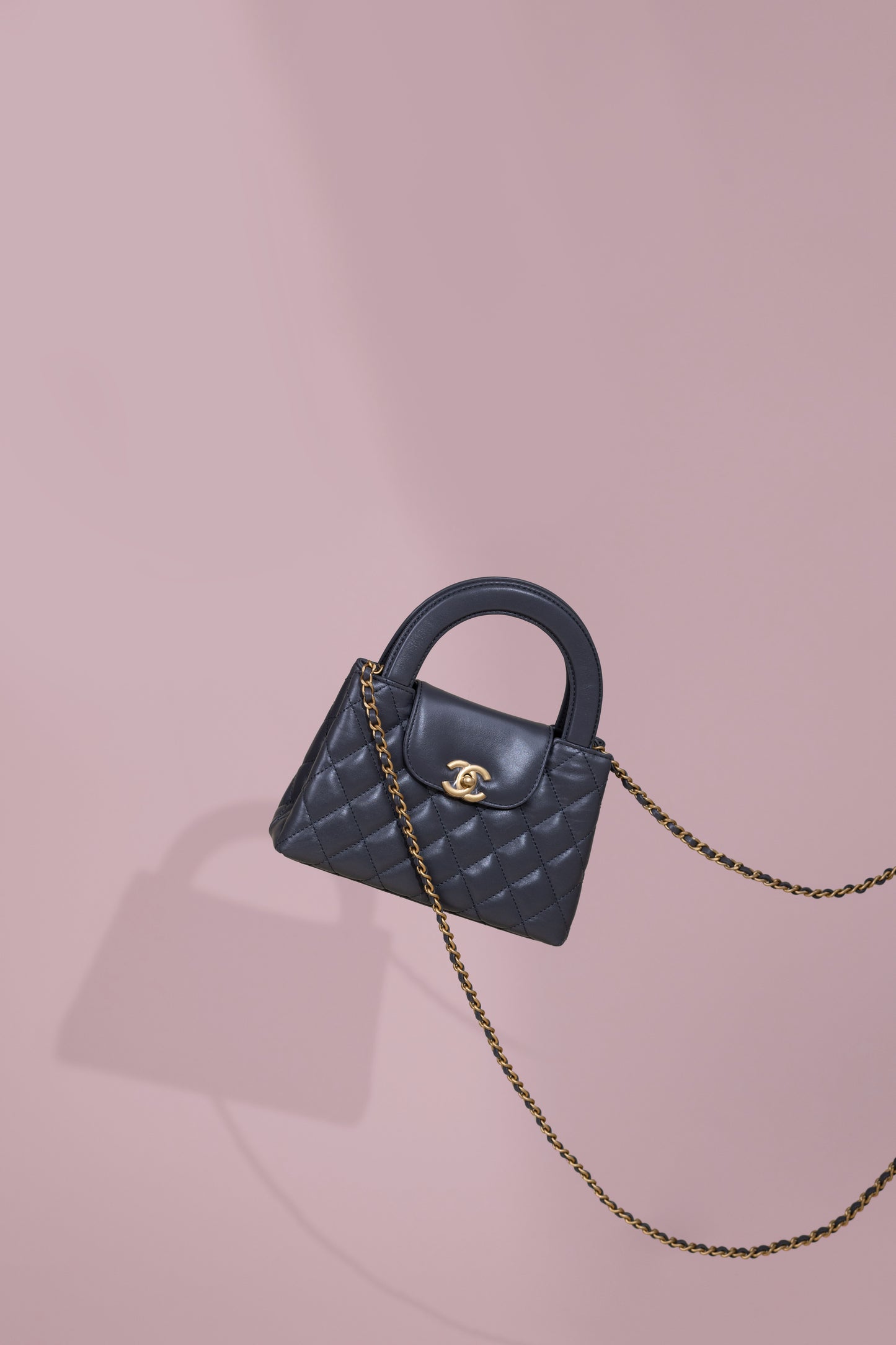 Chanel Top Handle Bag in Grey with Chain
