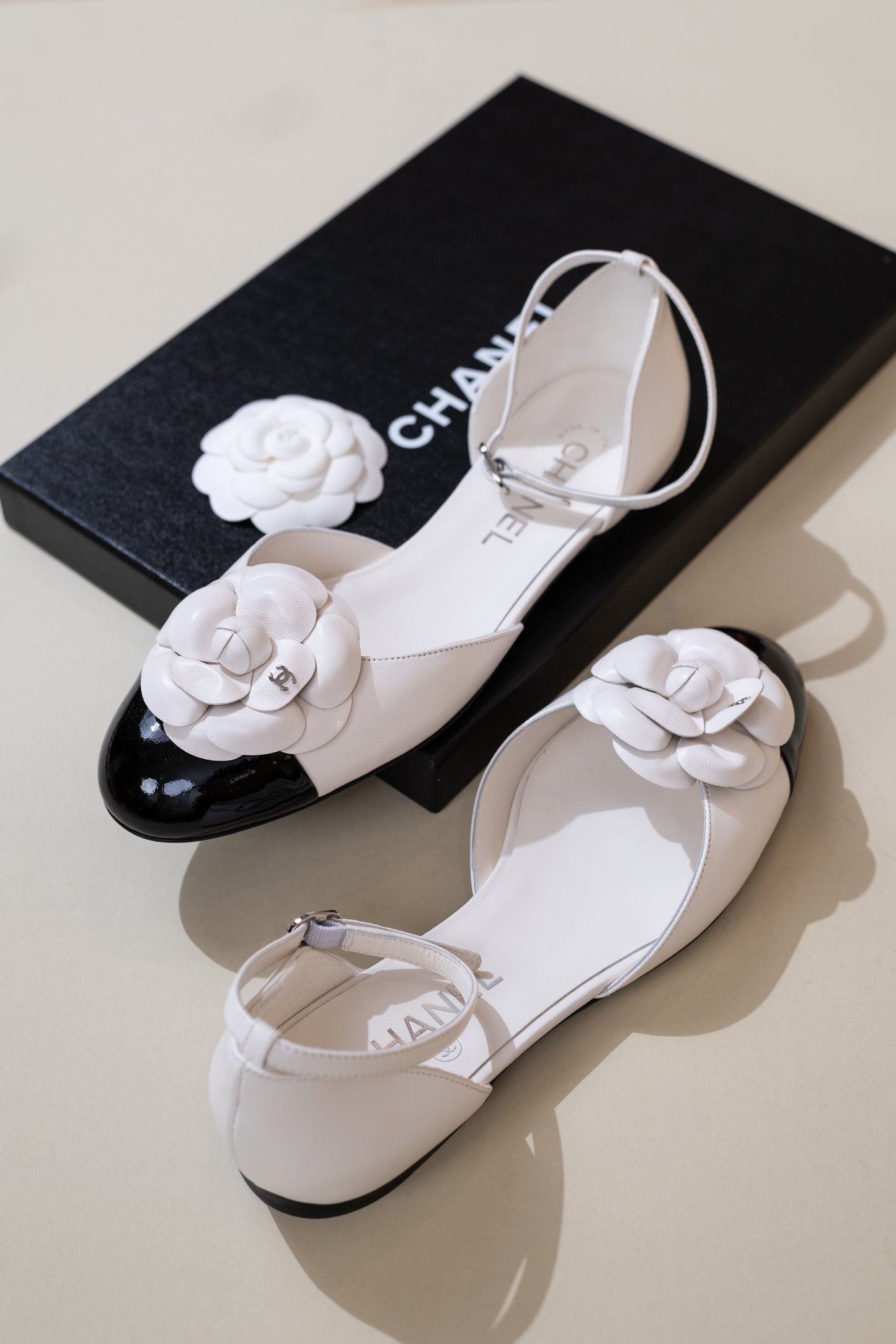 Chanel Mary Janes in Black/White