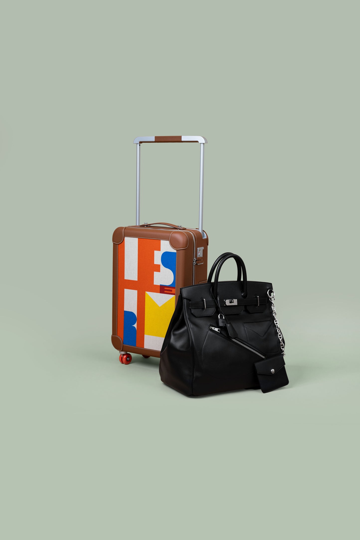 Hermès Hac Rock Birkin 40 Black & R.M.S Multicolor Suitcase