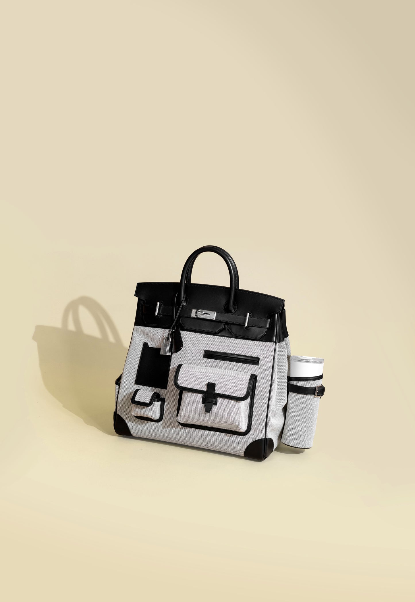 Hermès Hac 40 Birkin Cargo Toile Ecru/Black