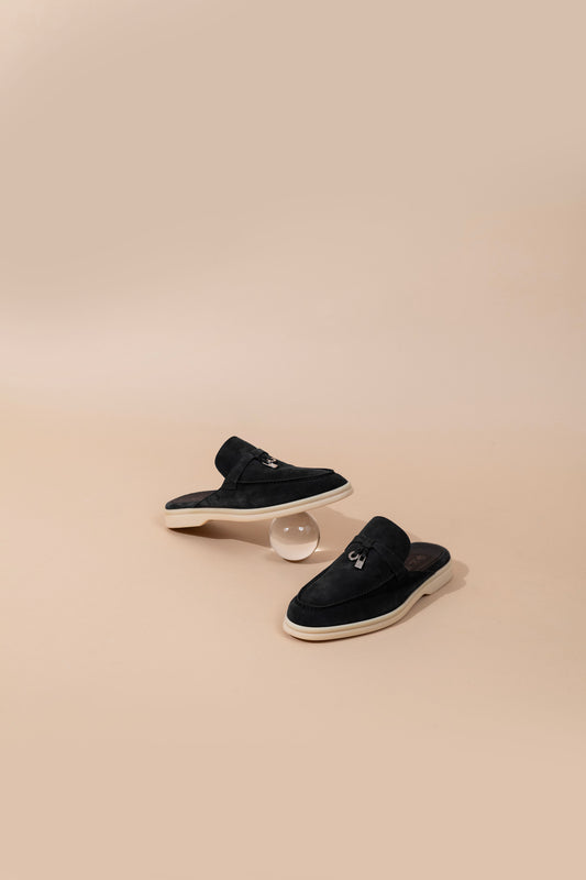 Loro Piana Babouche Loafers in Black