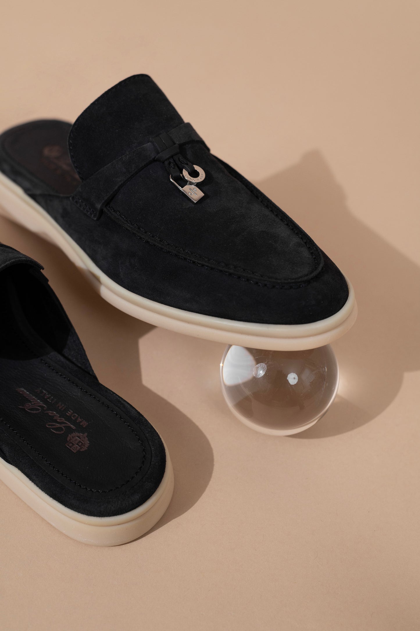 Loro Piana Babouche Loafers in Black
