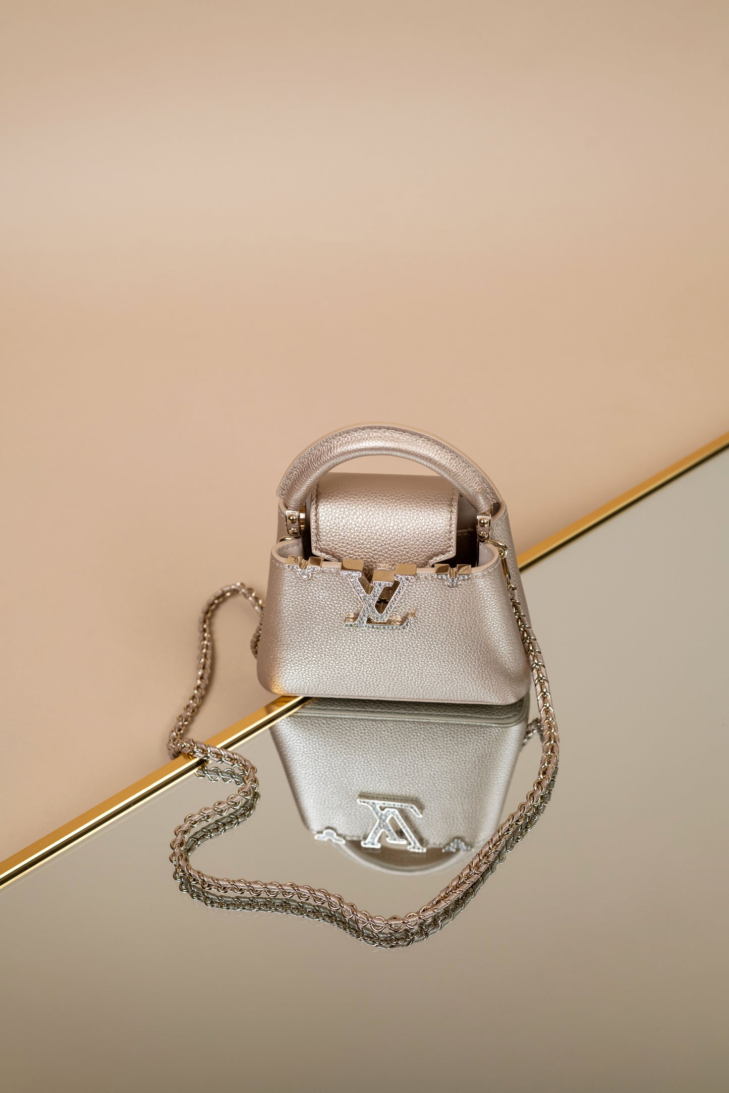 Louis Vuitton Nano Capucine Metallic Gold