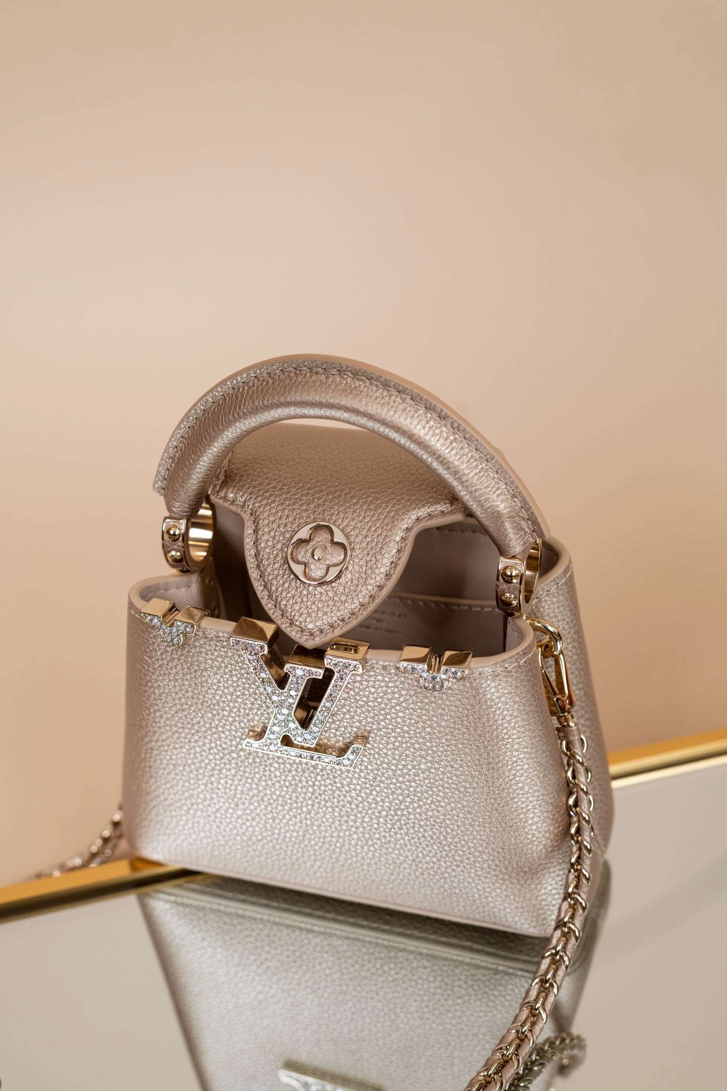 Louis Vuitton Nano Capucine Metallic Gold