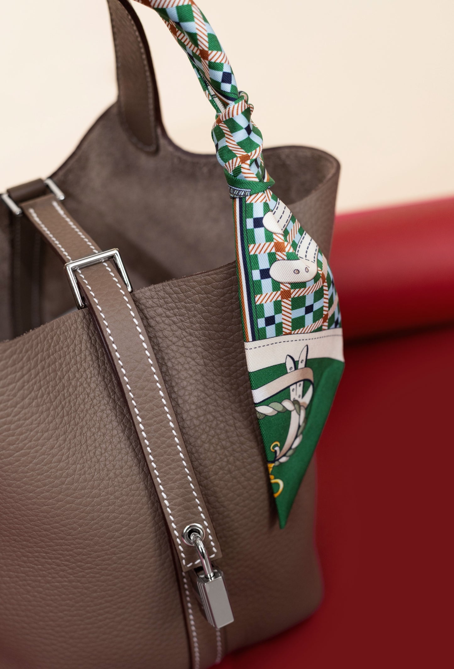 Hermès Picotin 18 in Etoupe PHW with Twilly