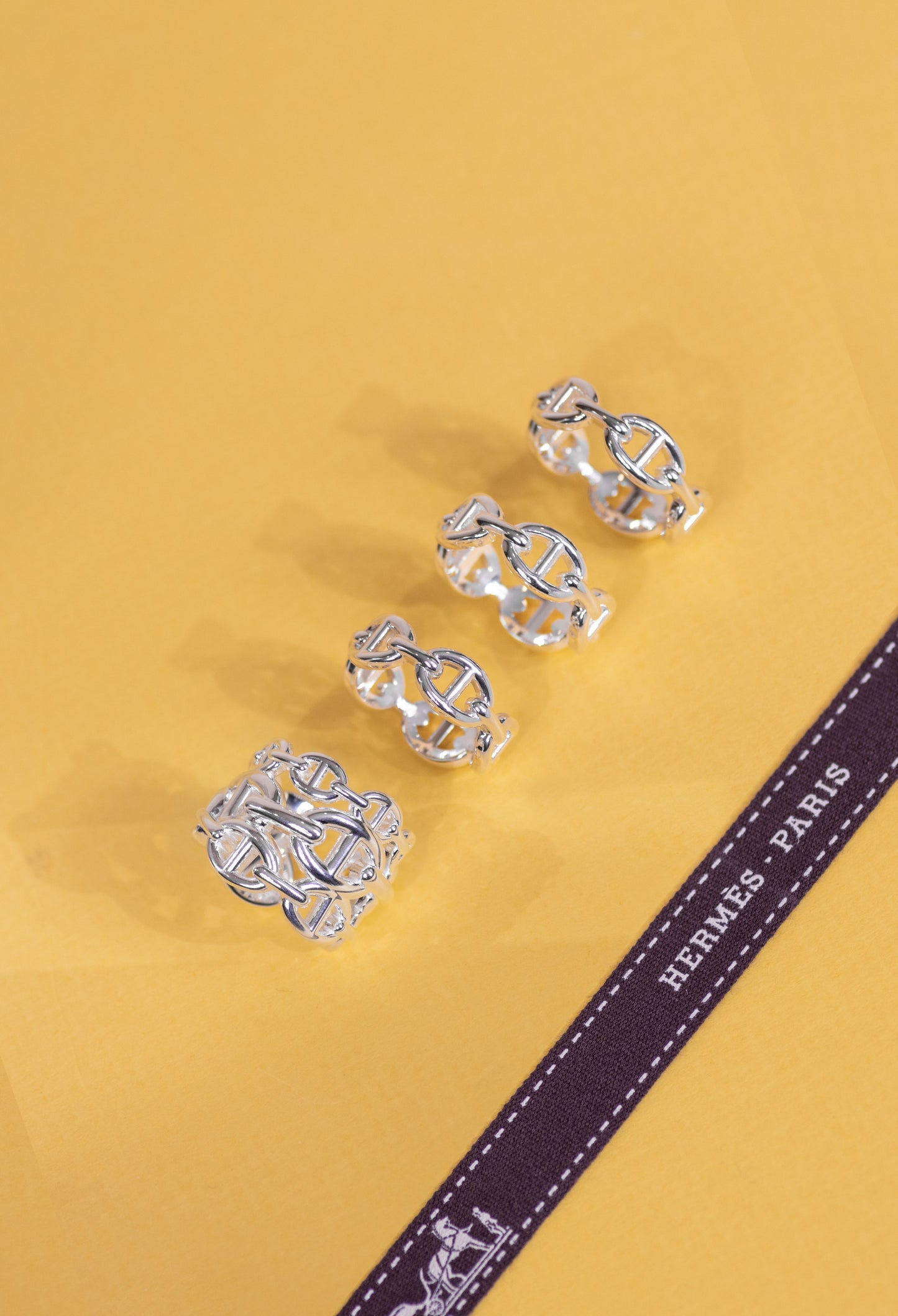 Hermès Chain D'ancre Enchainee Large Pendant with Farandole Small Earrings & Ring