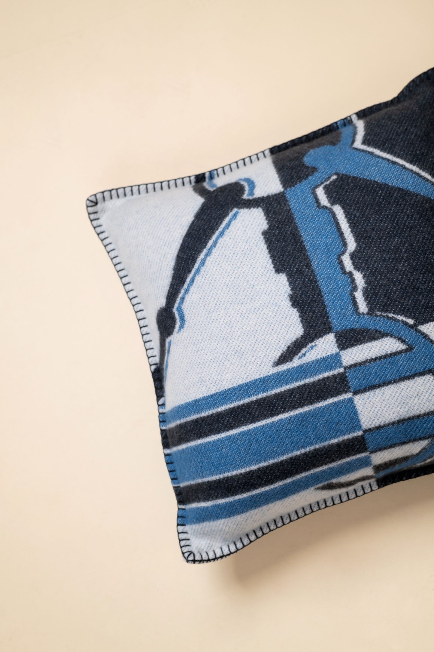 Hermès Wool Cushion & Blanket in Indigo