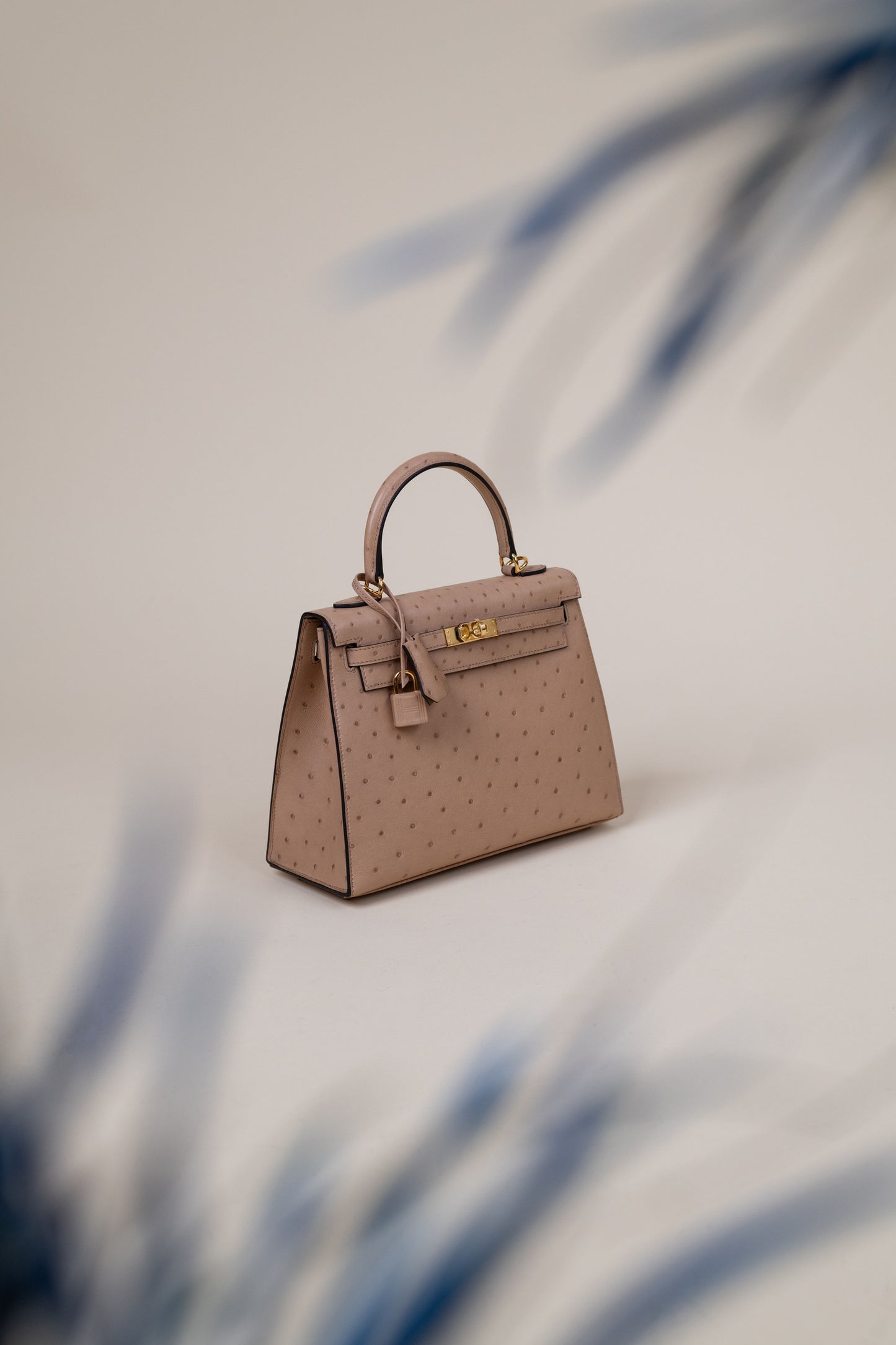 Hermès Kelly 25 Ostrich Chai GHW