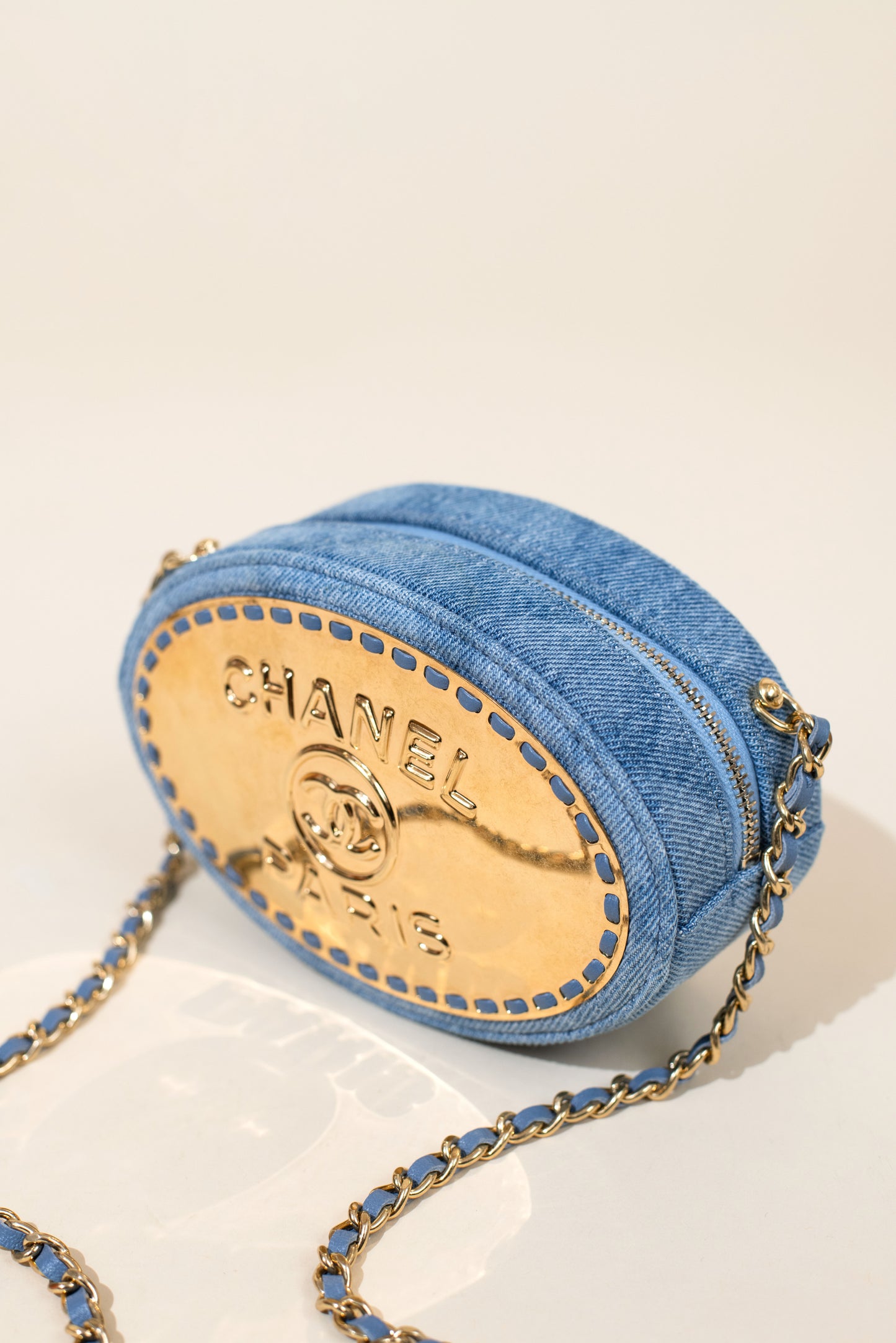 Chanel O-Vanity Case in Denim & Gold