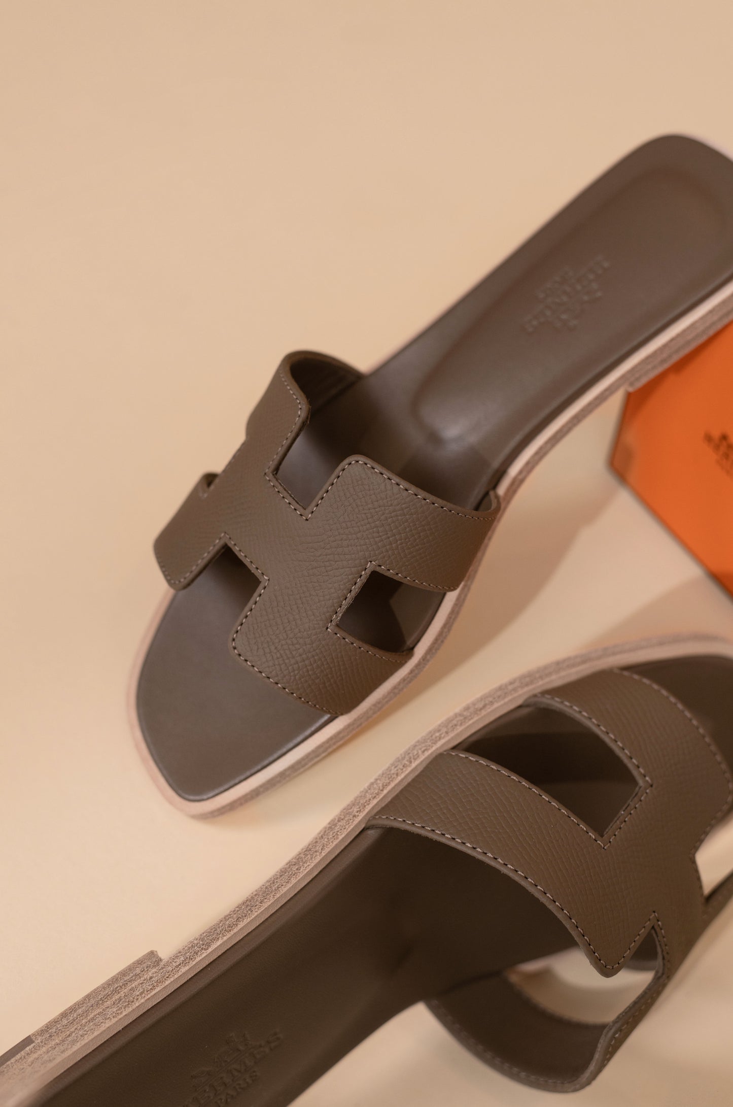 Hermès Oran Sandals in Etoupe