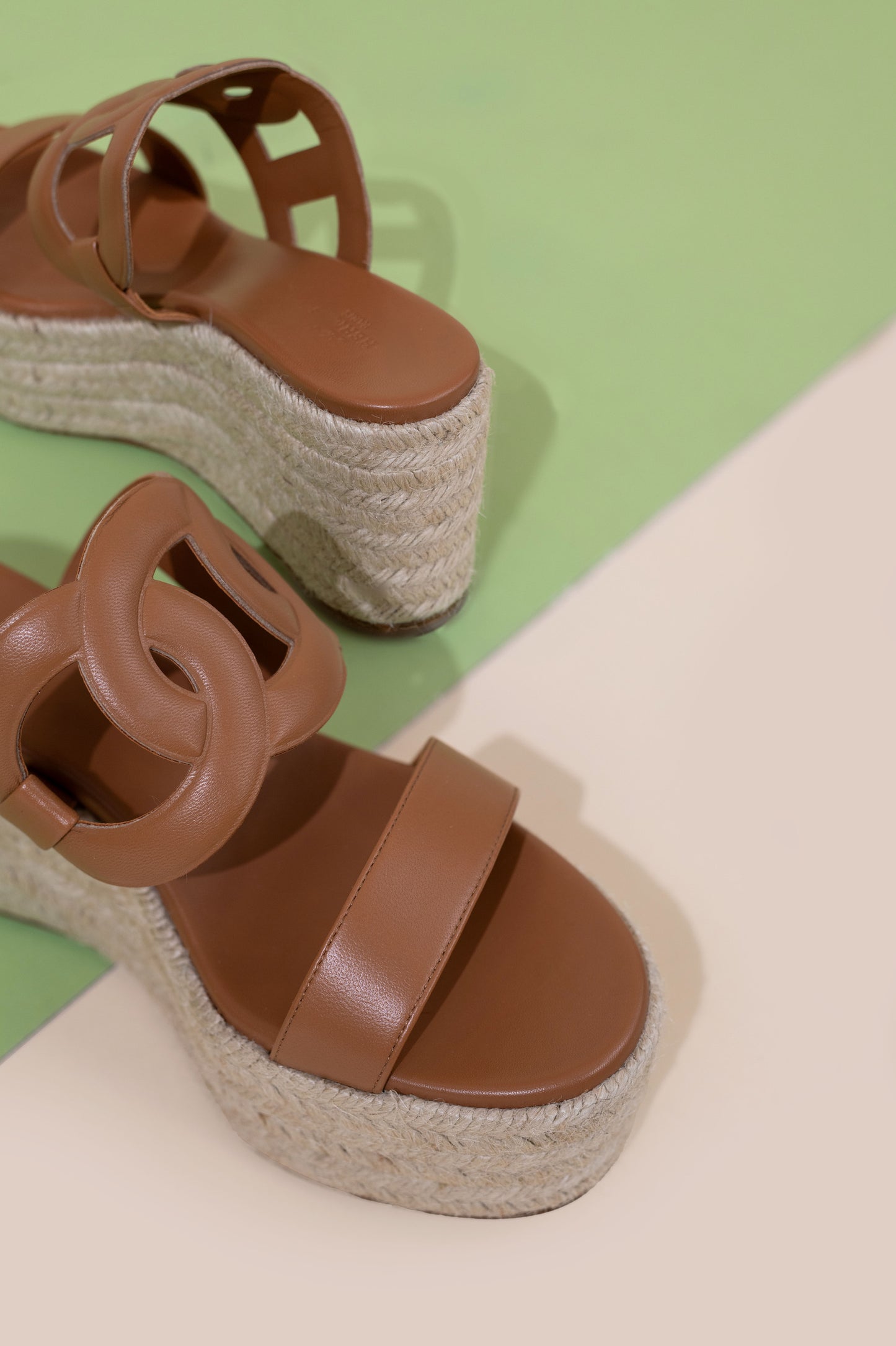 Hermès Epopee Espadrille Gold Sandals