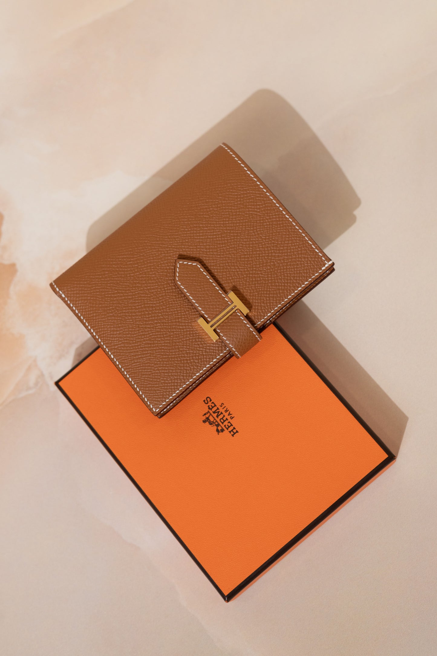 Hermè Gold Bearn Wallet