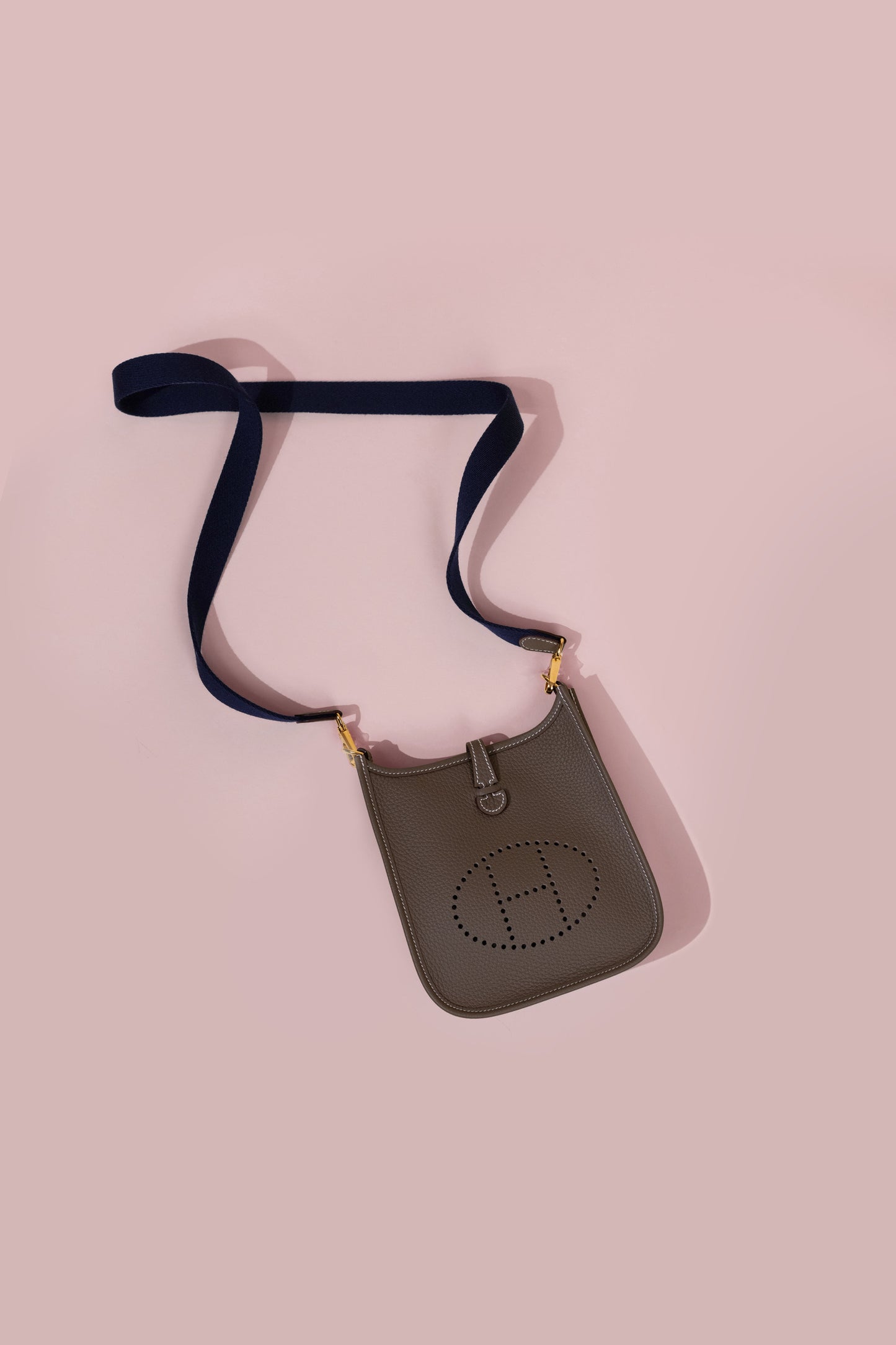 Hermès Mini Evelyne in Etoupe & Felt Ebene