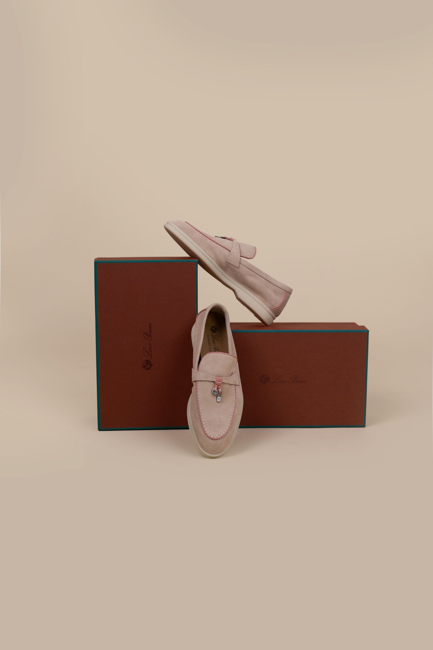 Loro Piana Summer Walk Shoes in Pink Sand