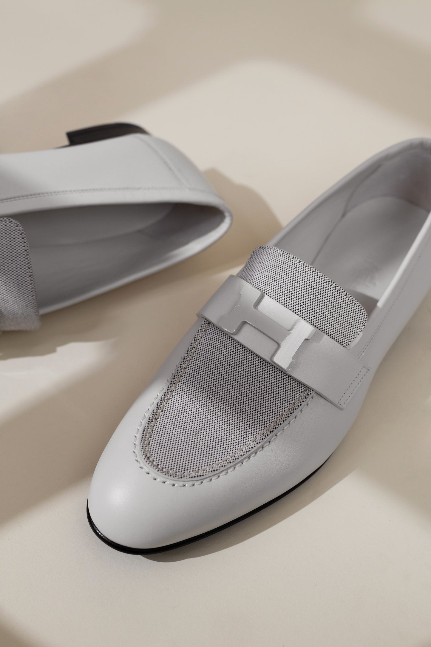 Hermès Paris Loafers in White PHW