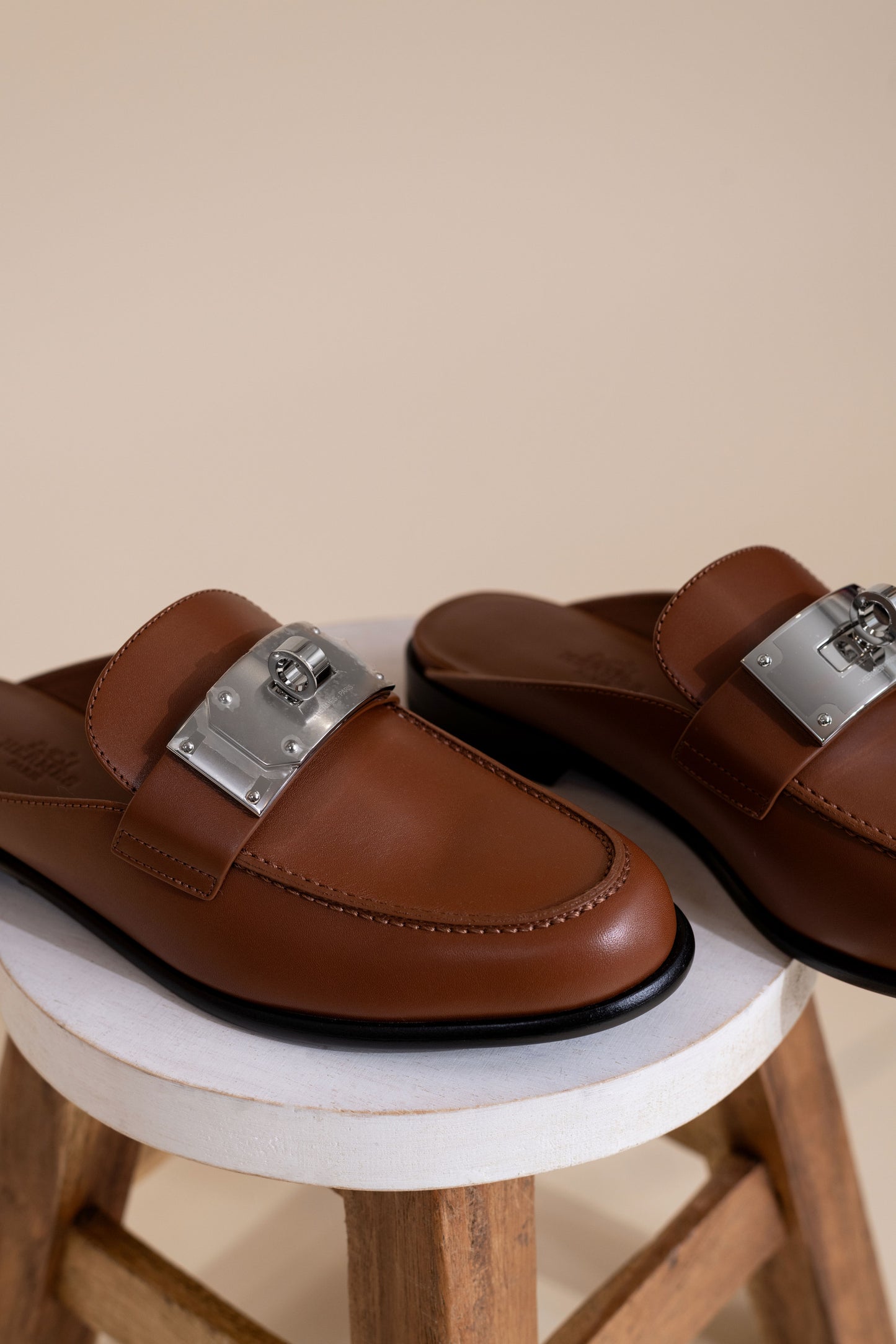 Hermès Lota Mule in Gold PHW