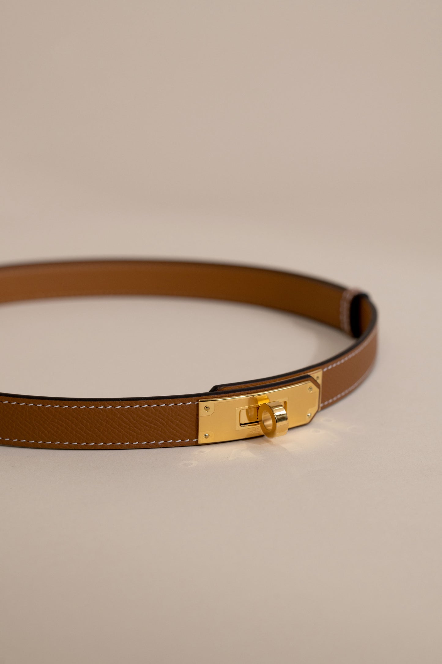 Hermès Kelly Epsom Belt in Gold GHW