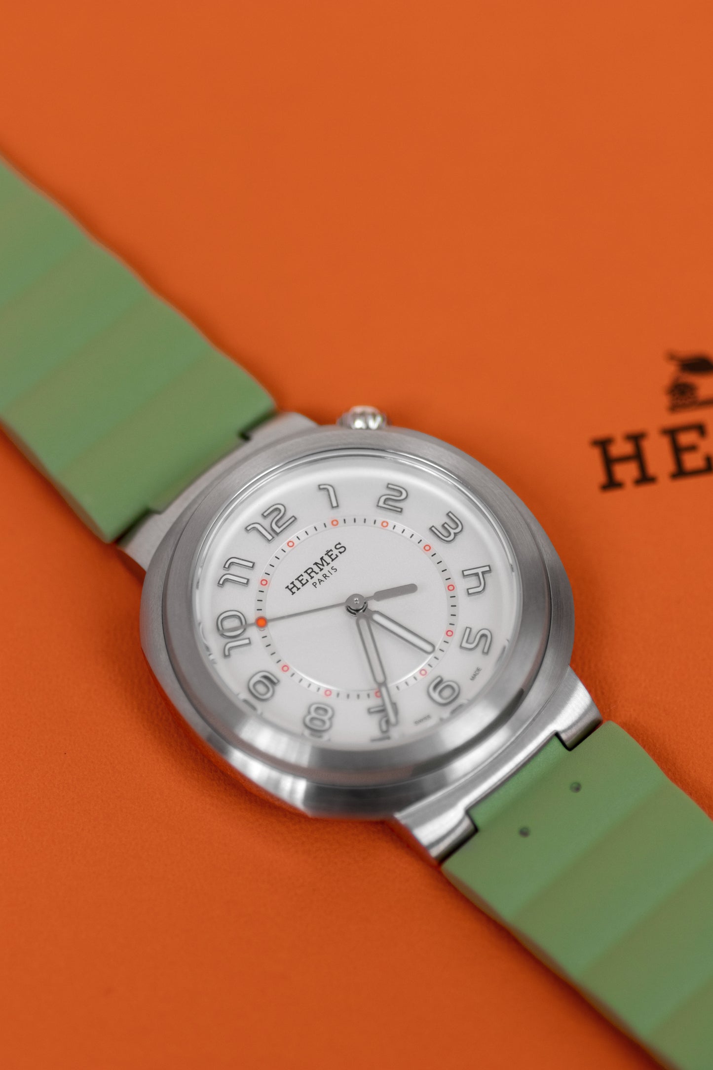 Hermès Cut Watch with Vert Criquet Strap