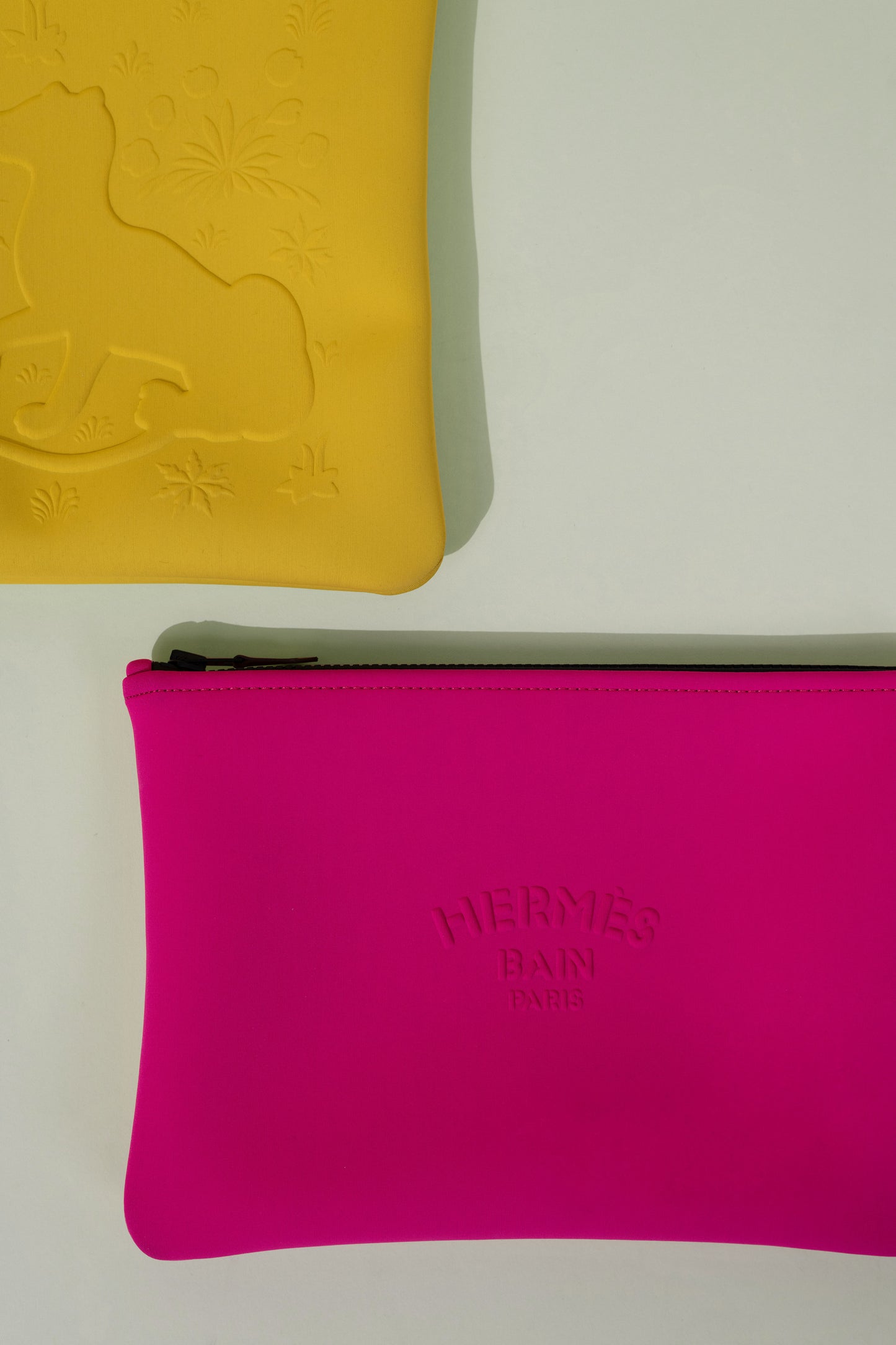 Hermès Bain Pouches in Yellow & Pink