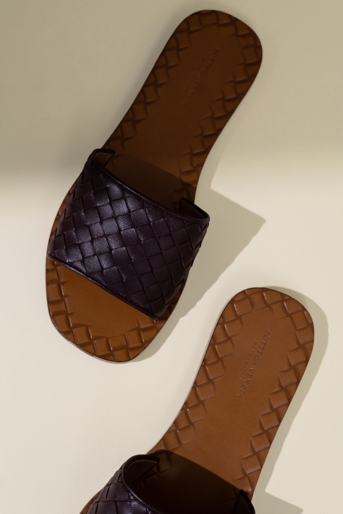 Bottega Veneta Intrecciato Leather Slide Sandals