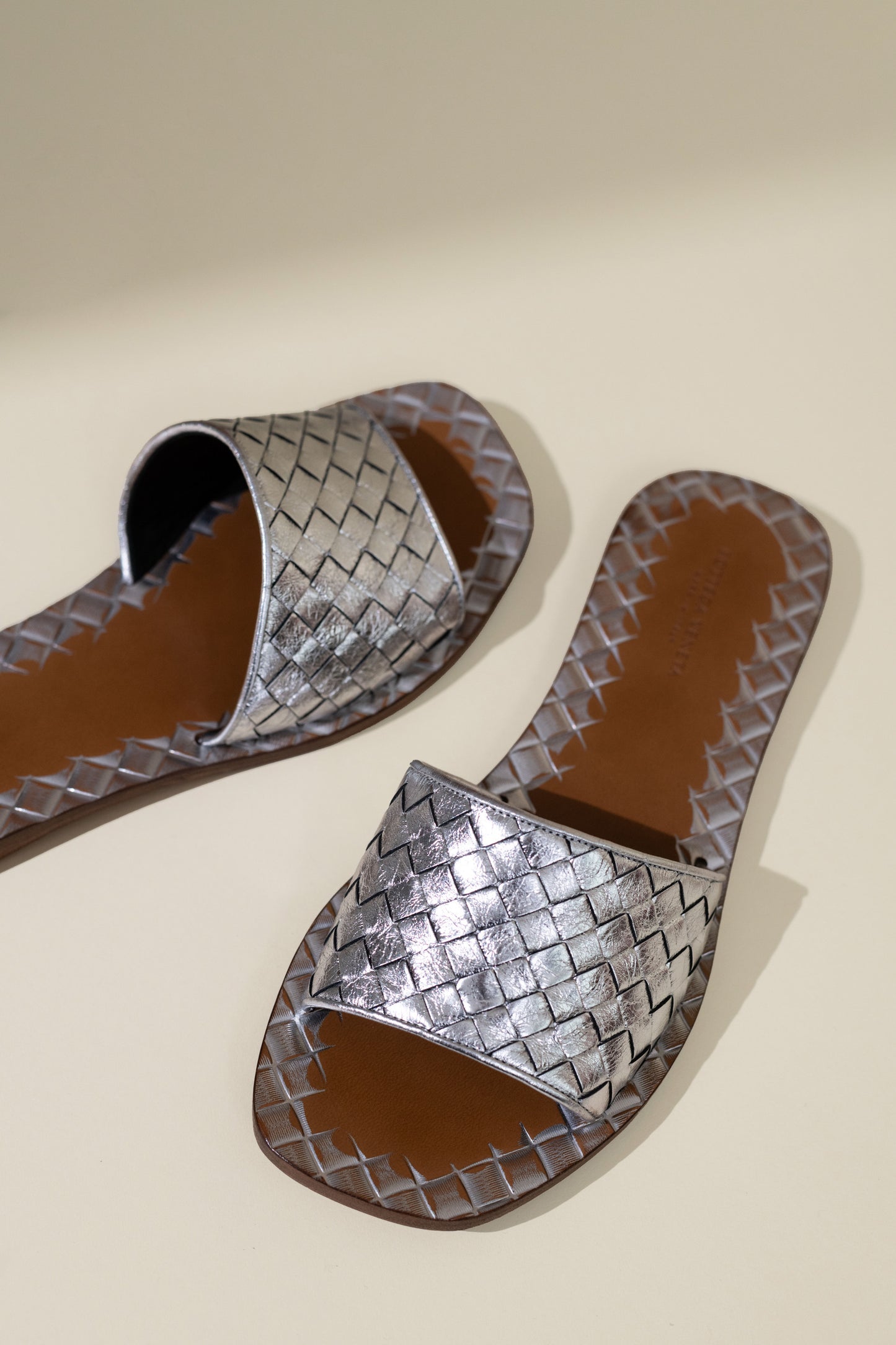 Bottega Veneta Intrecciato Leather Slide Sandals