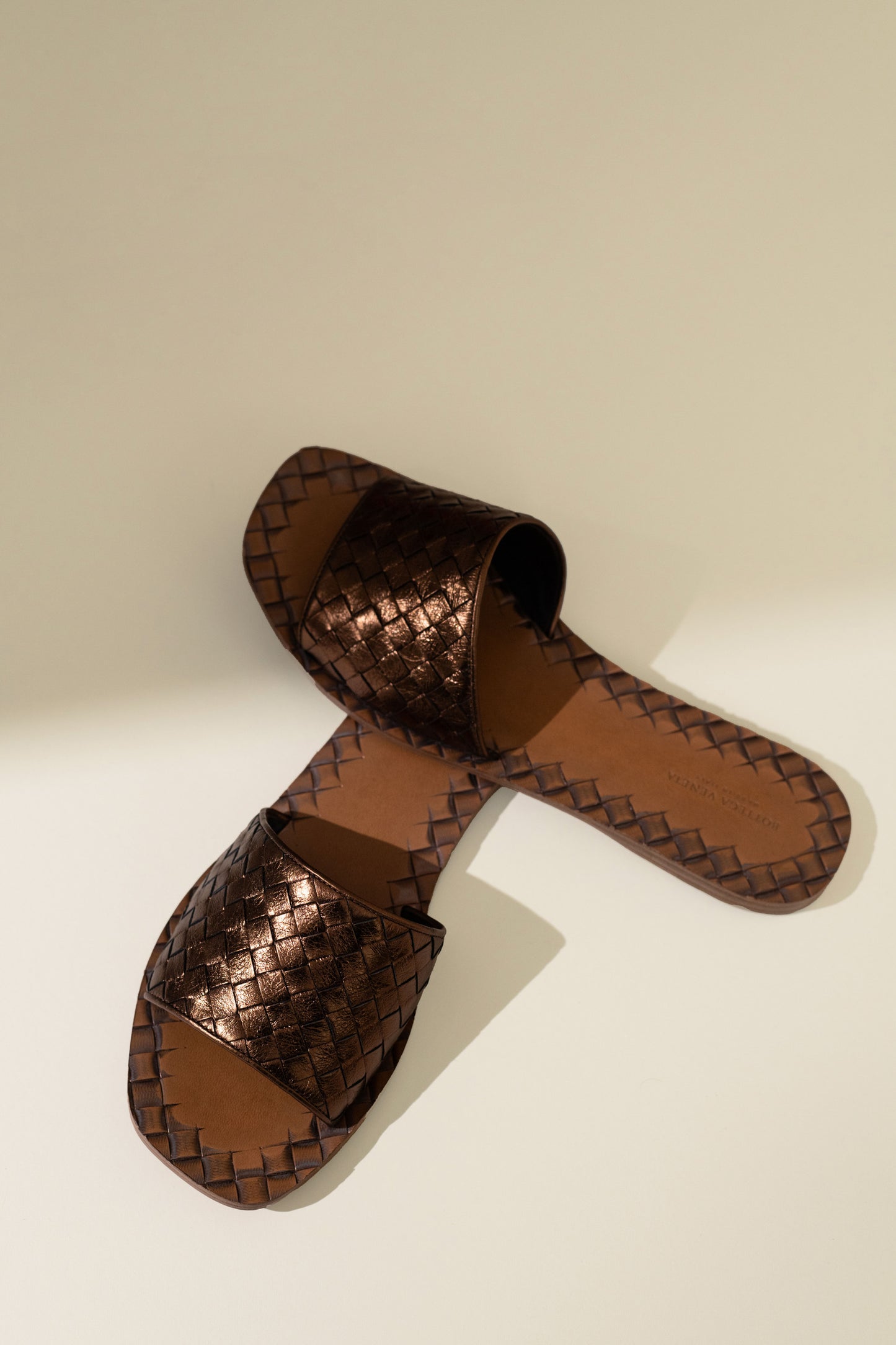 Bottega Veneta Intrecciato Leather Slide Sandals
