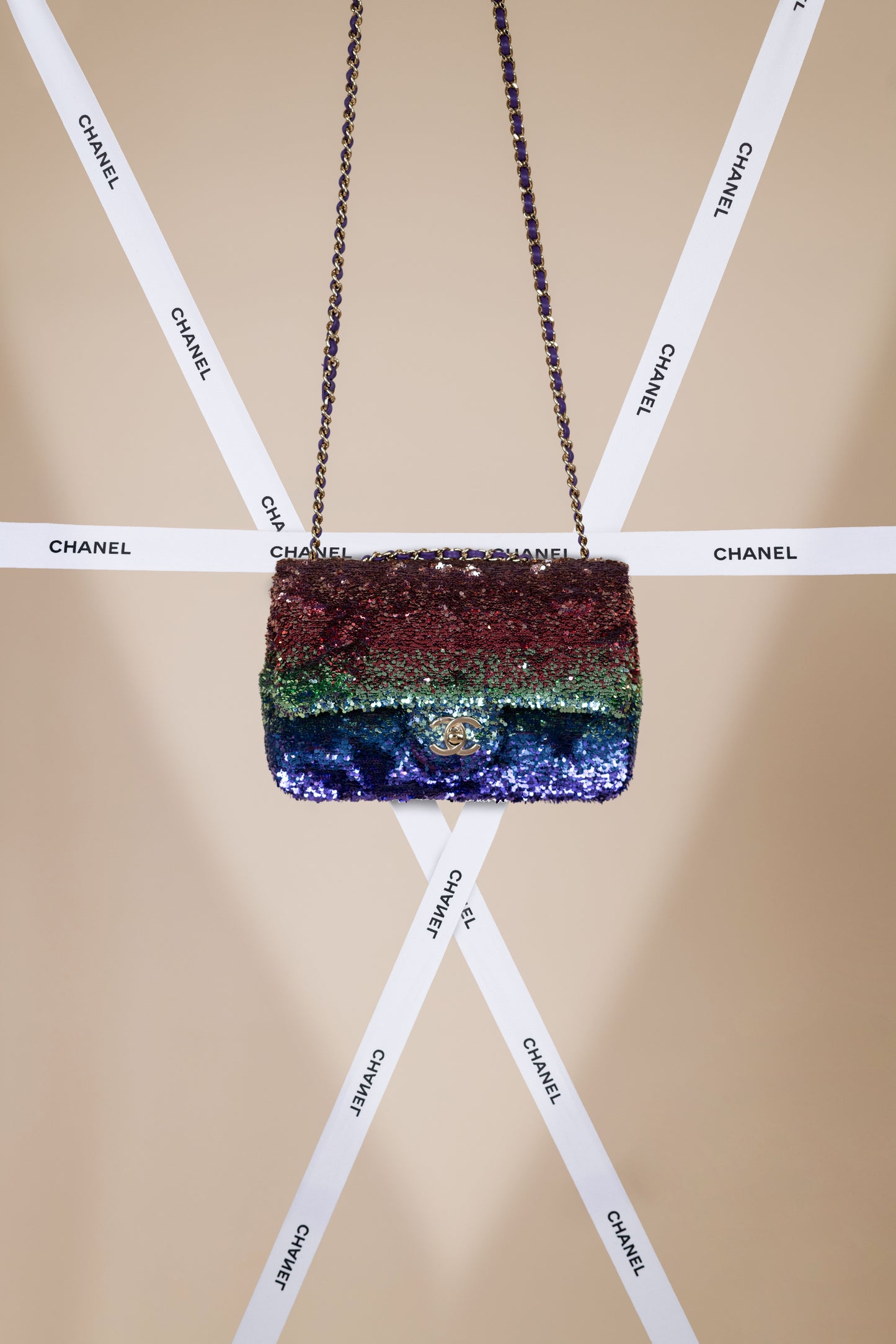 Chanel Multicolor Mini Sequins Flap Bag