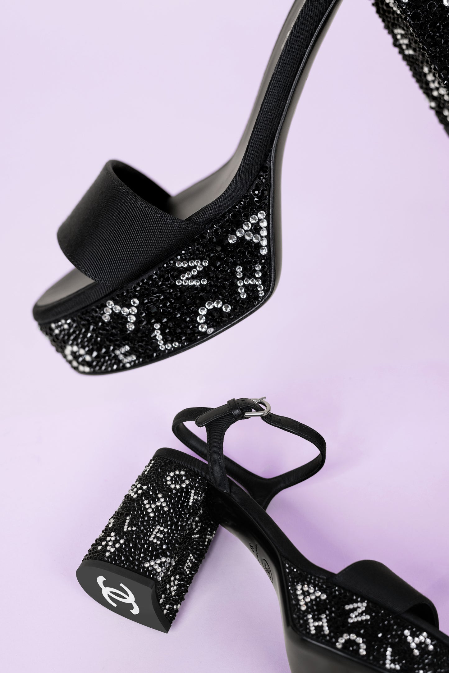 Chanel Black Platform Sandals