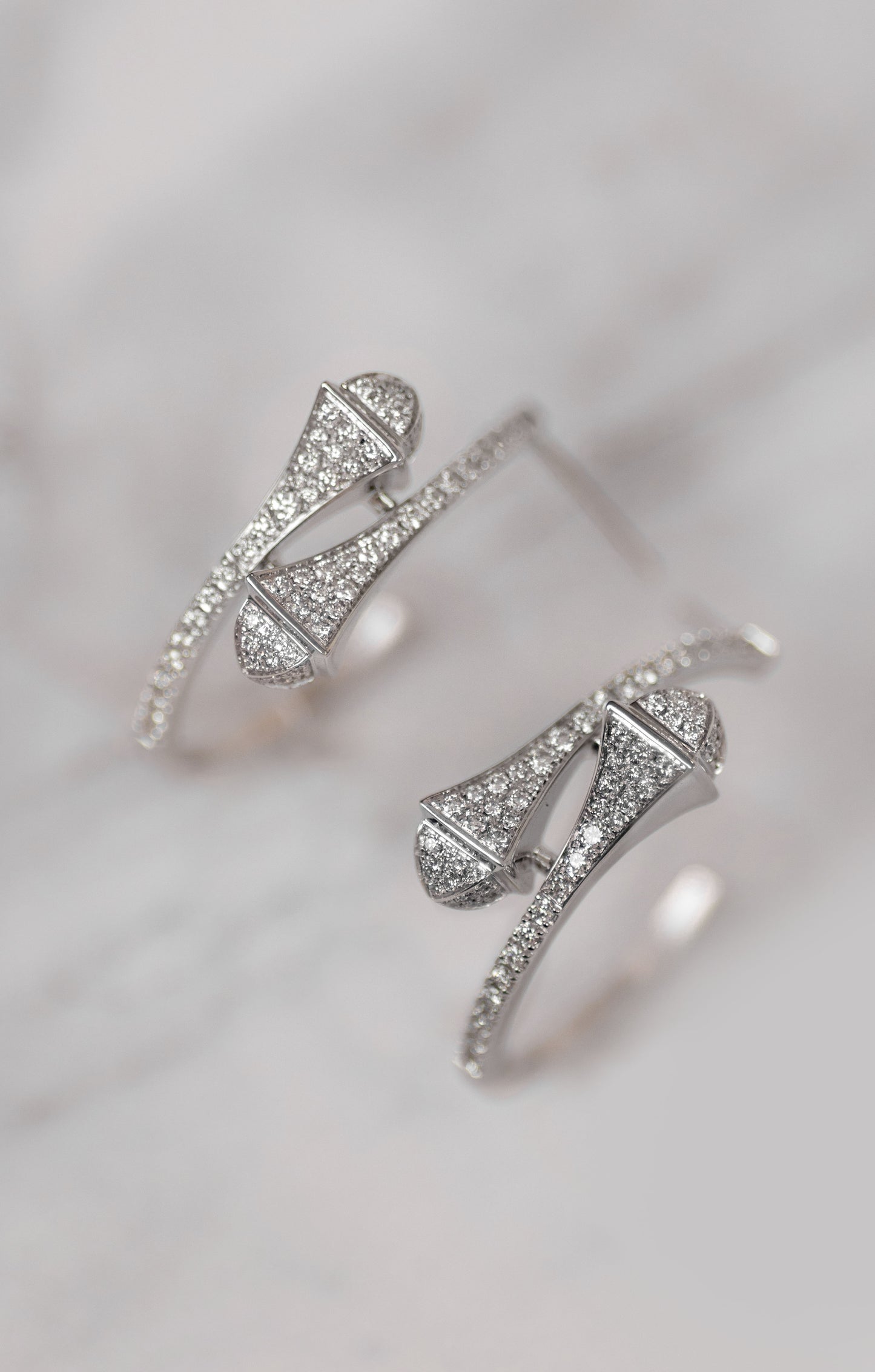 Marli Cleo White Gold Diamond Hoop Earrings