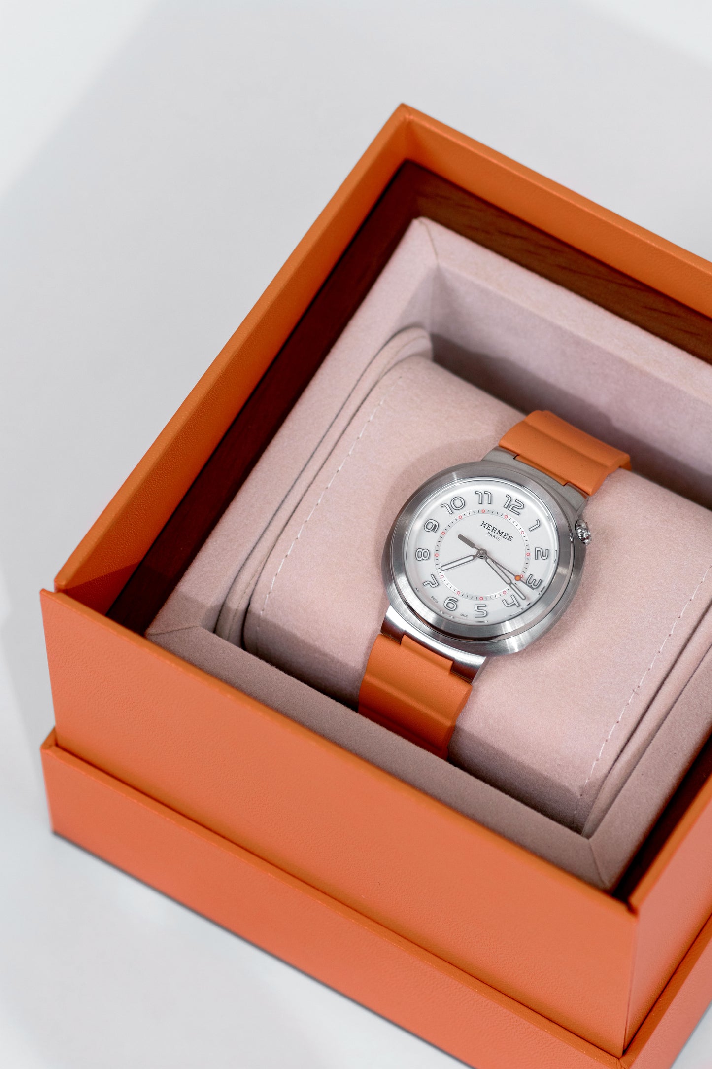 Hermès Cut Watch with Orange Strap