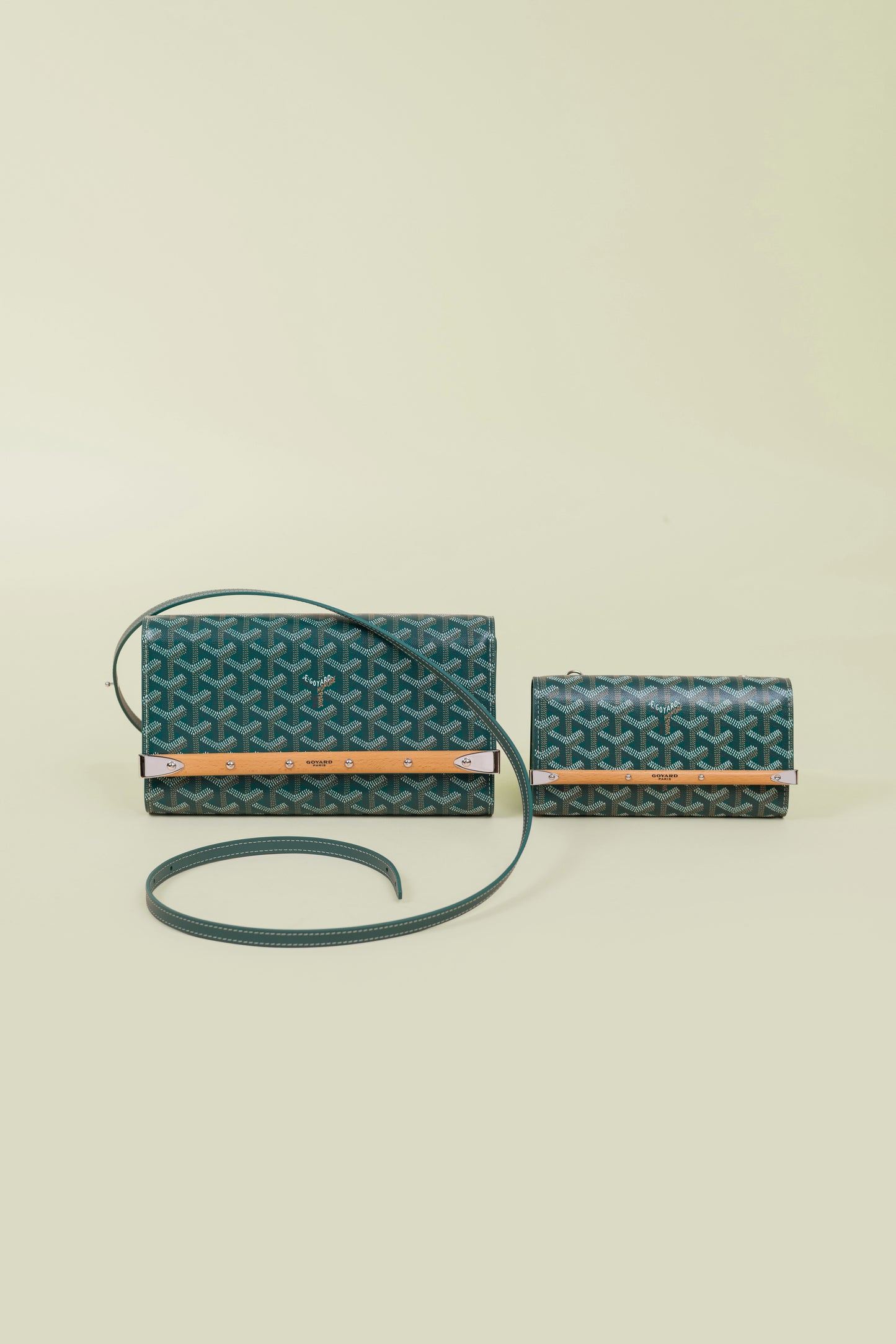 Goyard Monte Carlo Green Wallet in PM with Strap & Mini