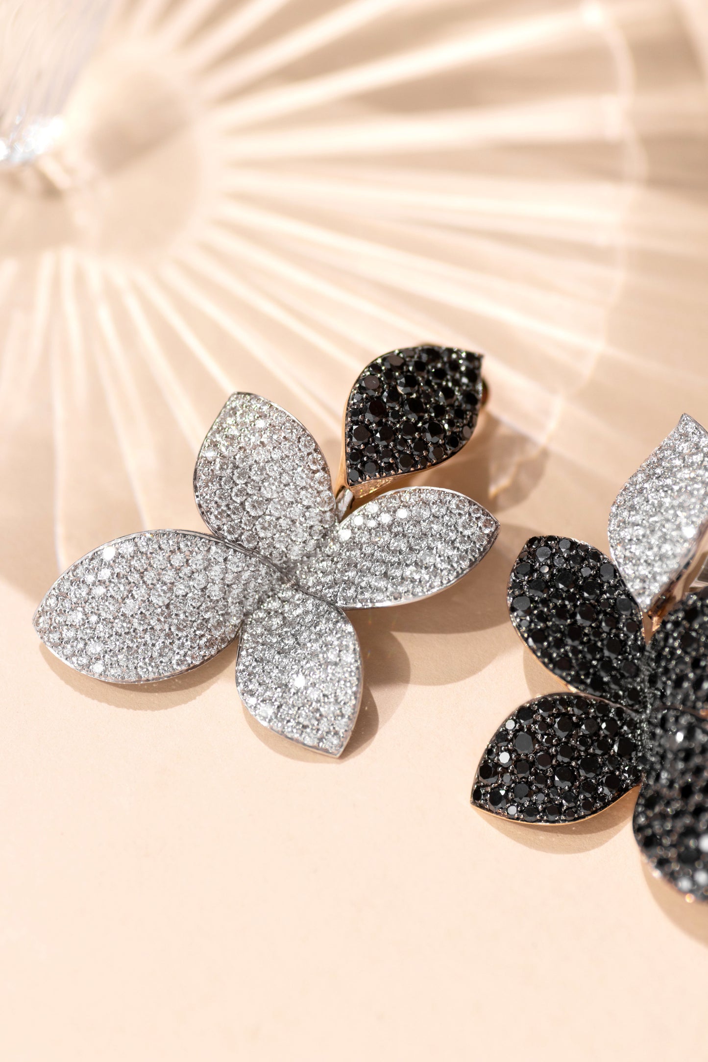 Pasquale Bruni Giardini Segreti Flower White/Black Diamond Earrings