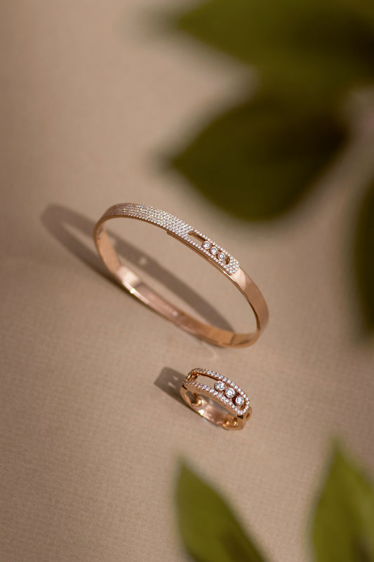 Messika Move Set Bangle & Ring in Rose Gold Diamond