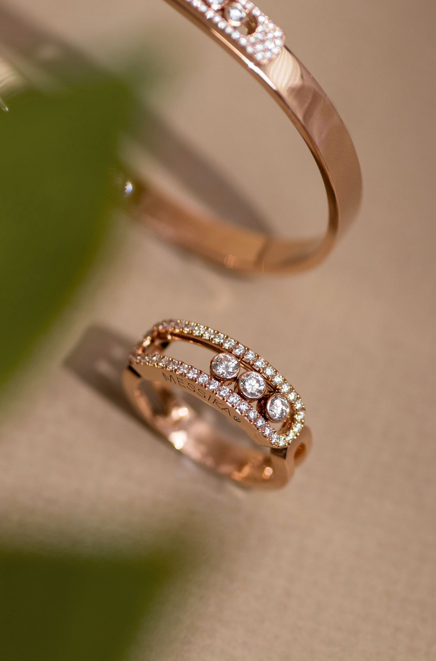 Messika Move Set Bangle & Ring in Rose Gold Diamond