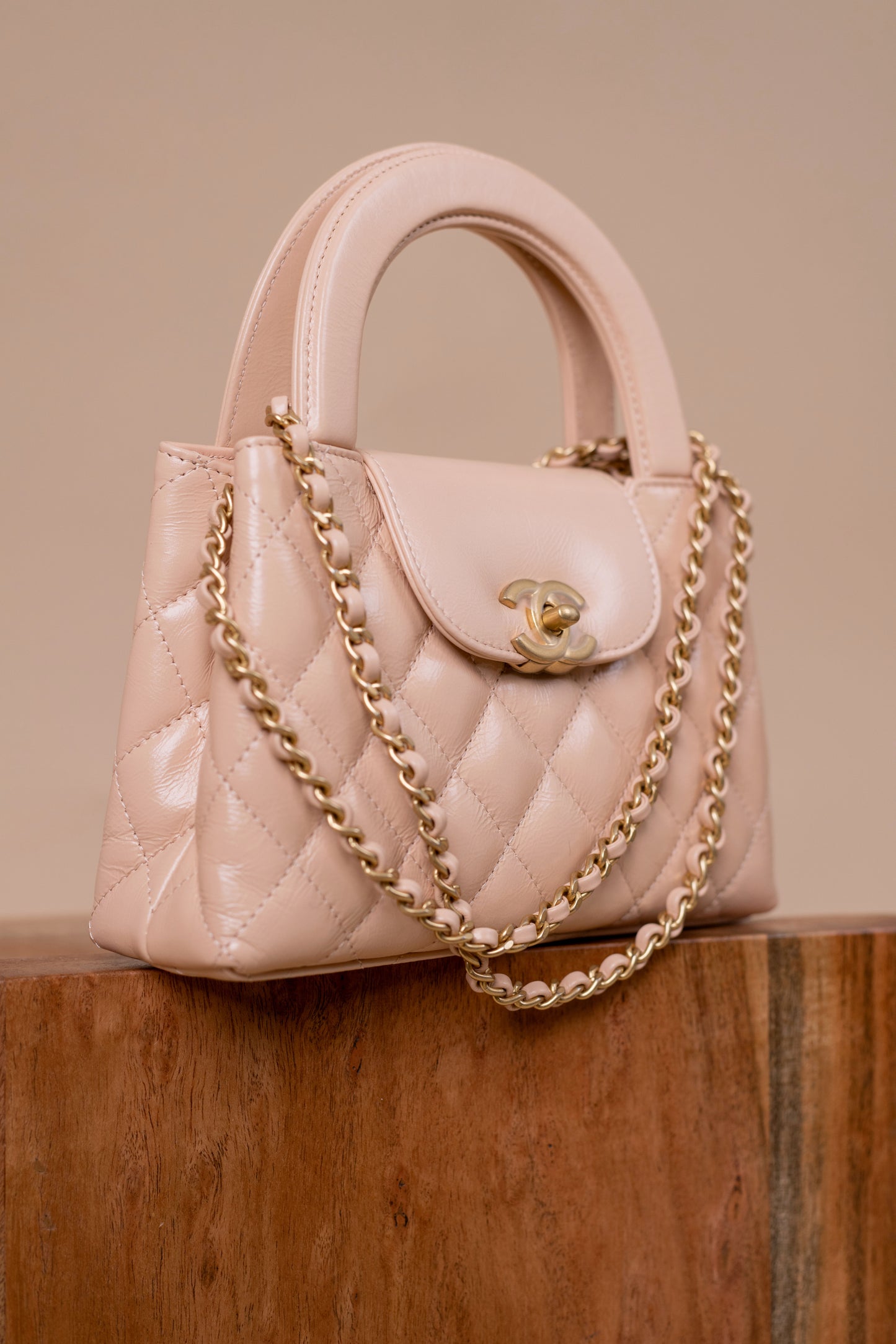 Chanel Nano Bag in Beige with Chain