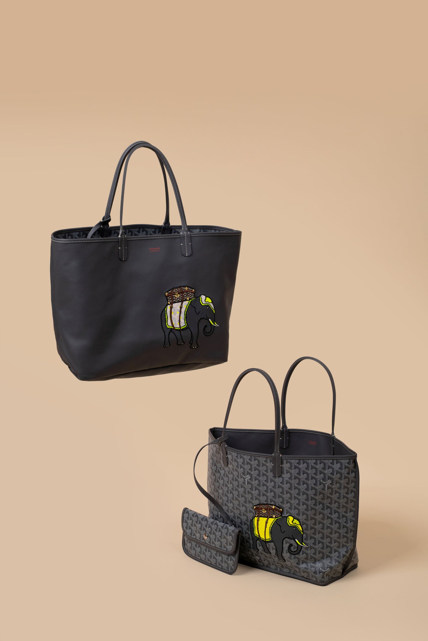 Goyard Grey PM Anjou Reversible Elephant Tote