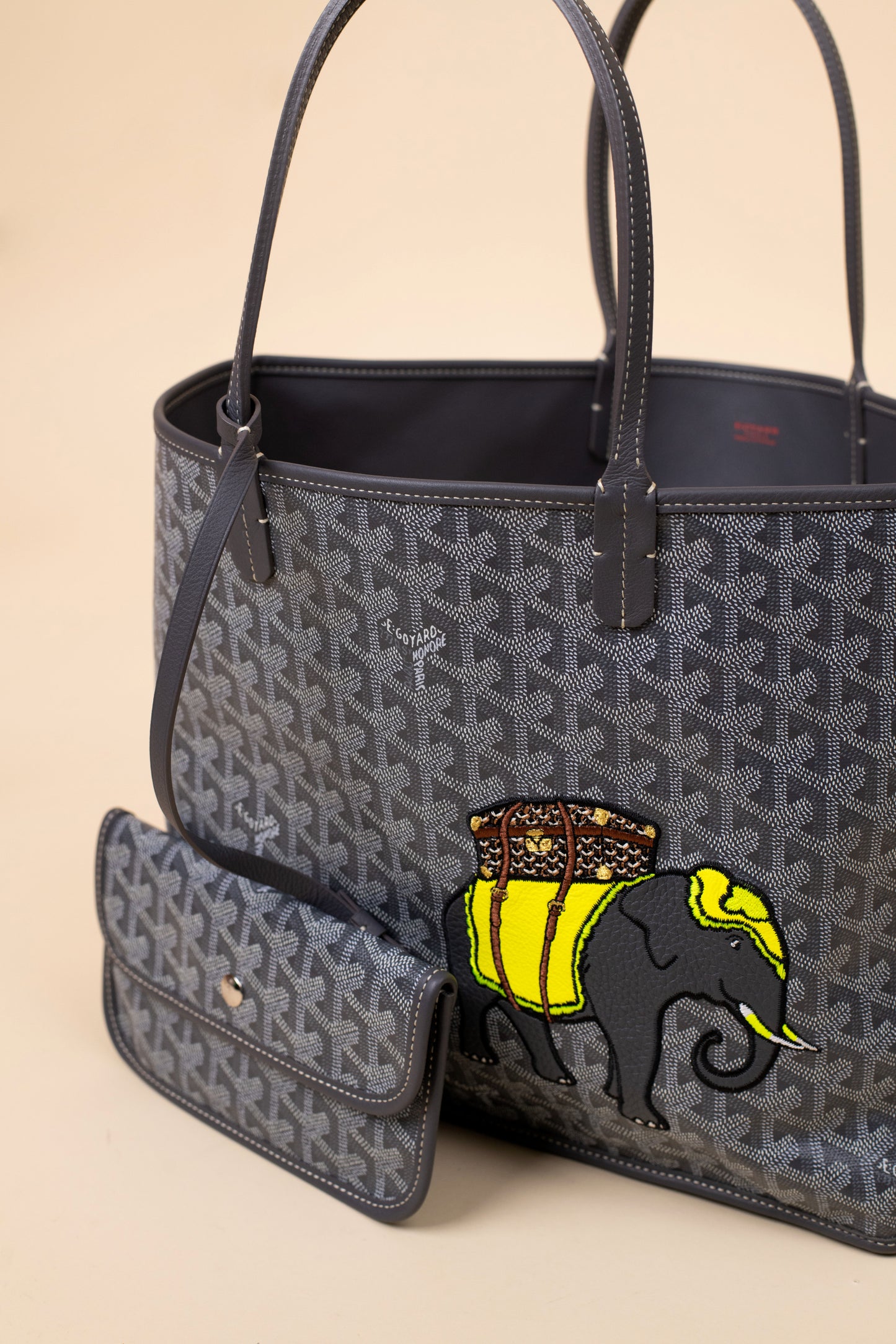 Goyard Grey PM Anjou Reversible Elephant Tote