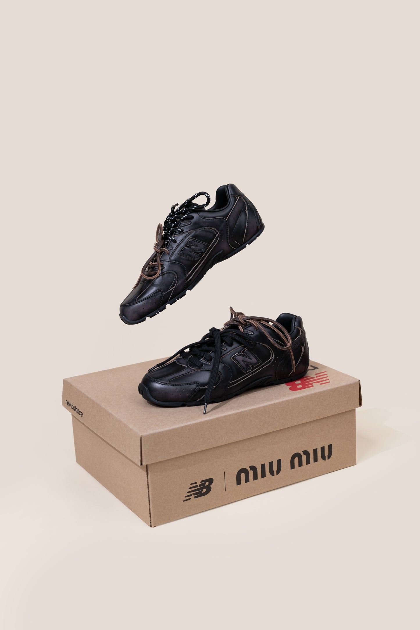 New Balance X Miu Miu Black Leather Sneakers