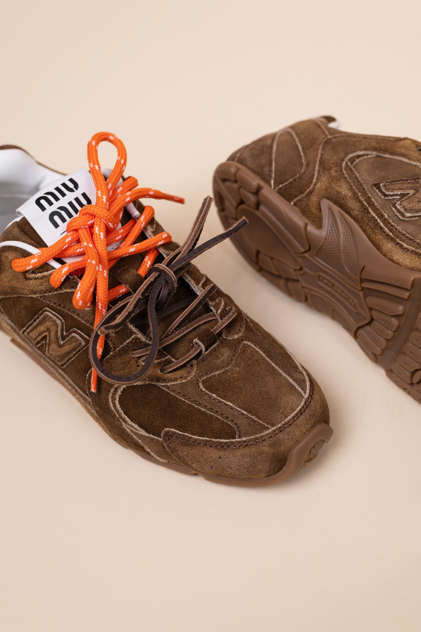 New Balance X Miu Miu 530 SL Suede Sneakers in Cinnamon