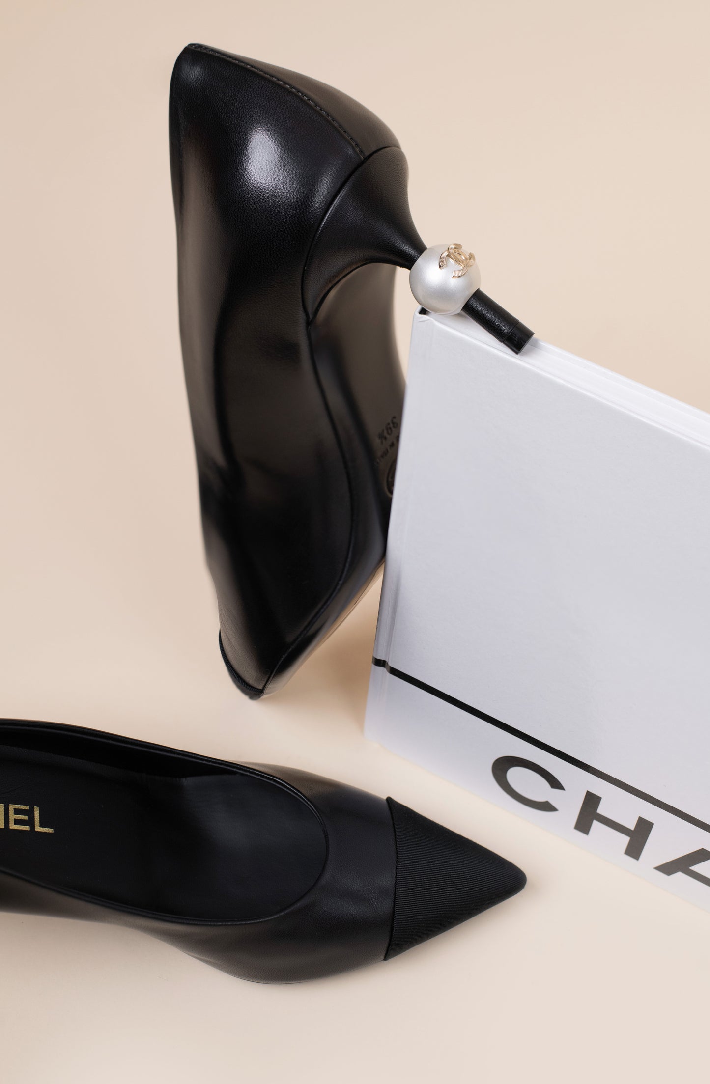 Chanel Black Pearl Slingbacks