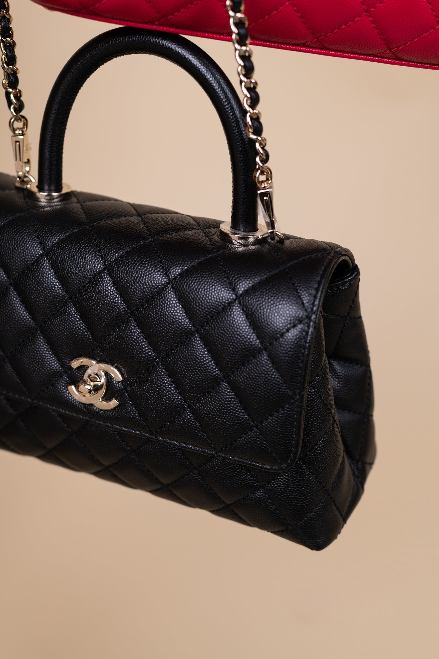 Chanel Small Coco Handles in Green, Raspberry, and Black